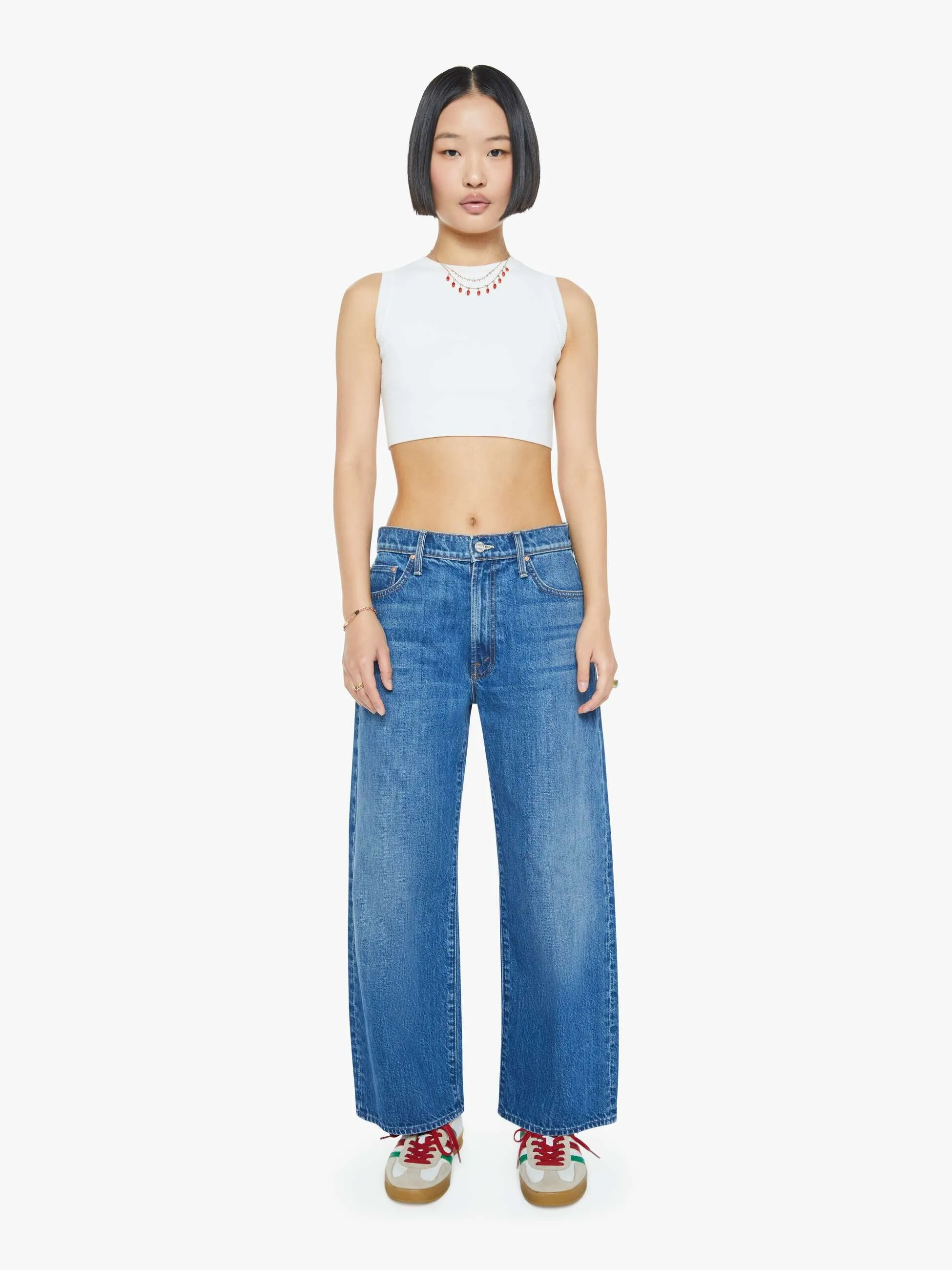 PETITES The Lil Dodger Ankle - Green Thumb With Cherries sold by MOTHER product image thumbnail 2