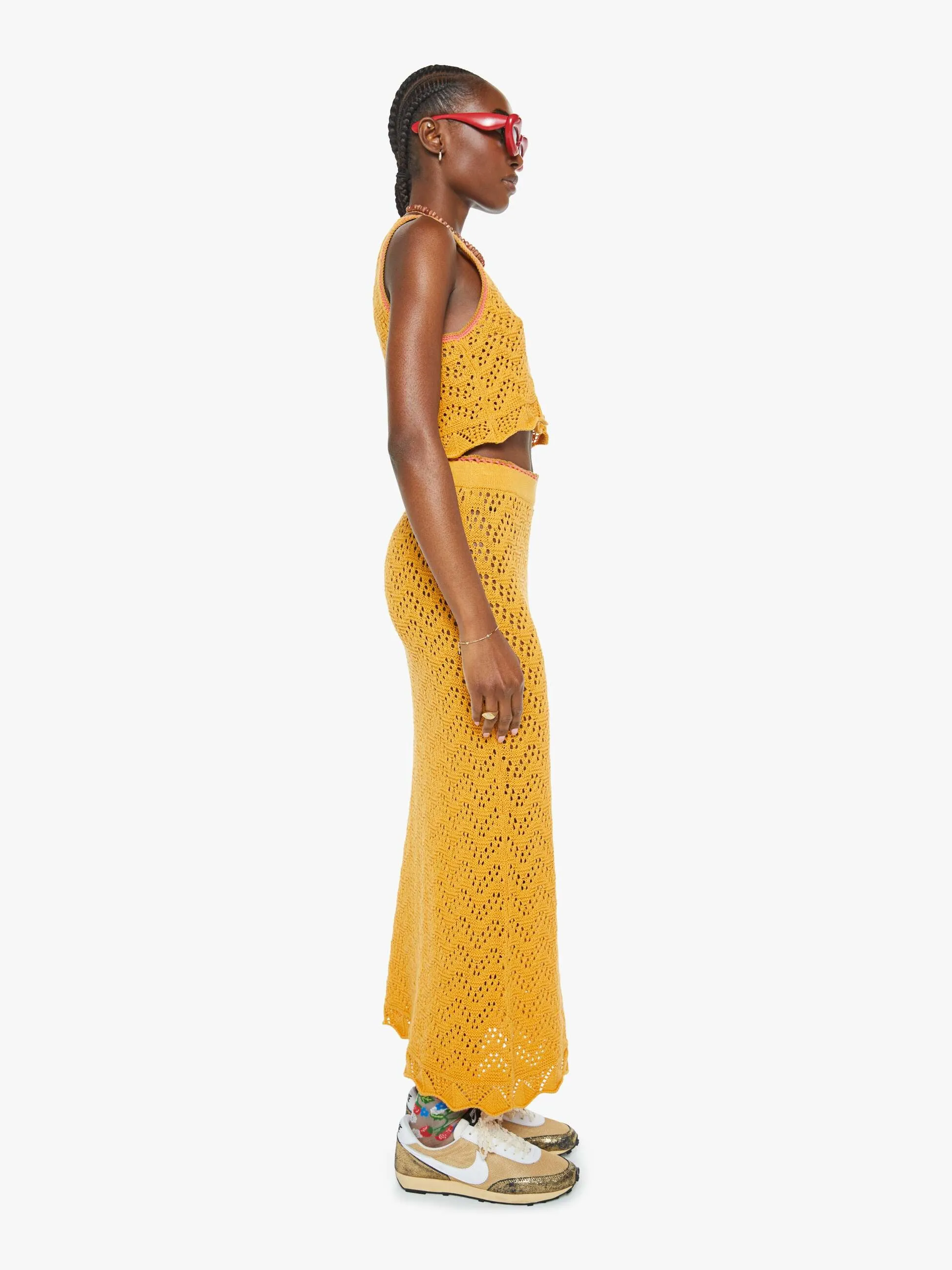 The Longline Skirt - Tangerine Dreams sold by MOTHER product image thumbnail 3