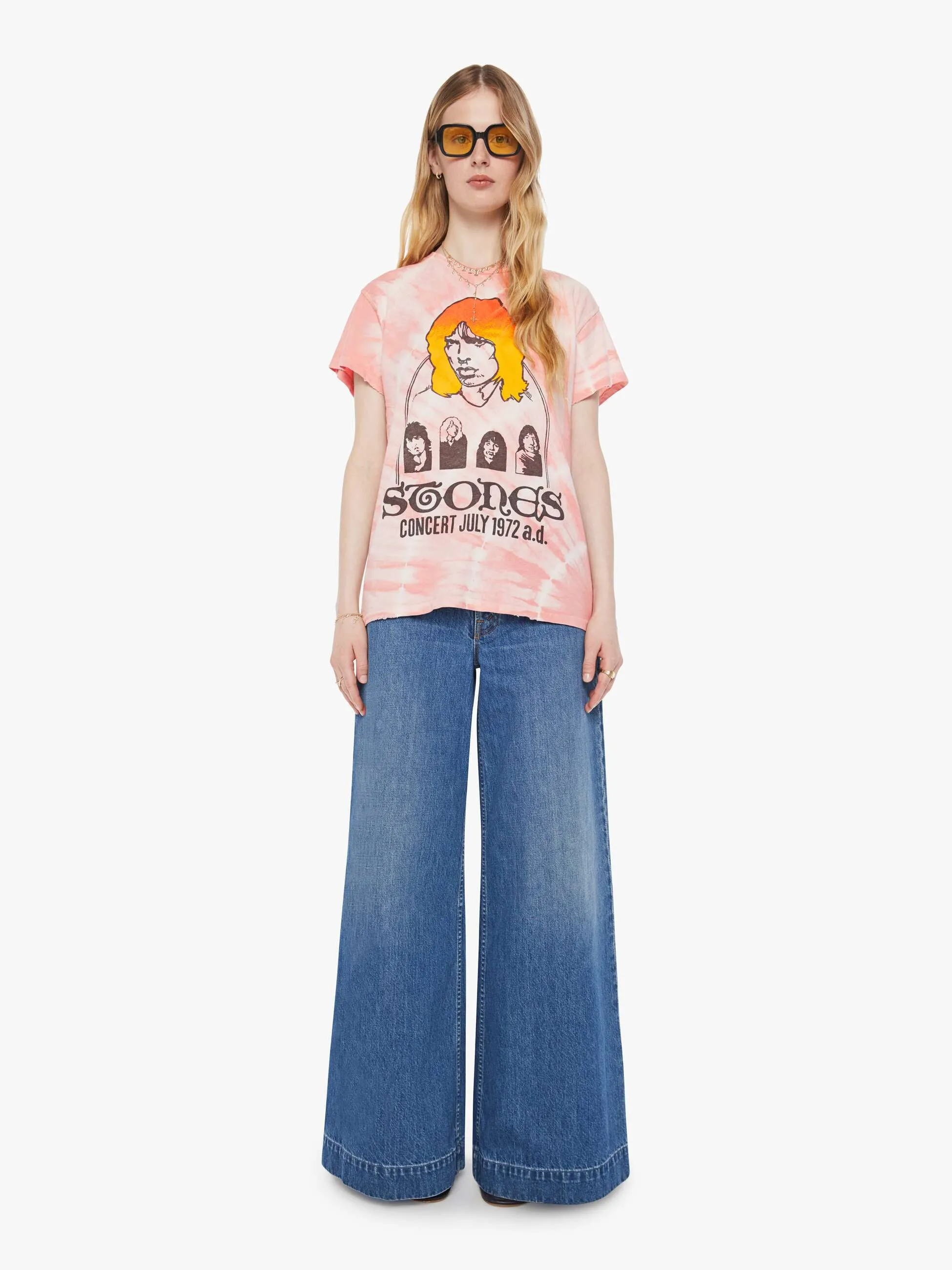 MadeWorn The Rolling Stones Tee - Pink Tie Dye sold by MOTHER product image thumbnail 4