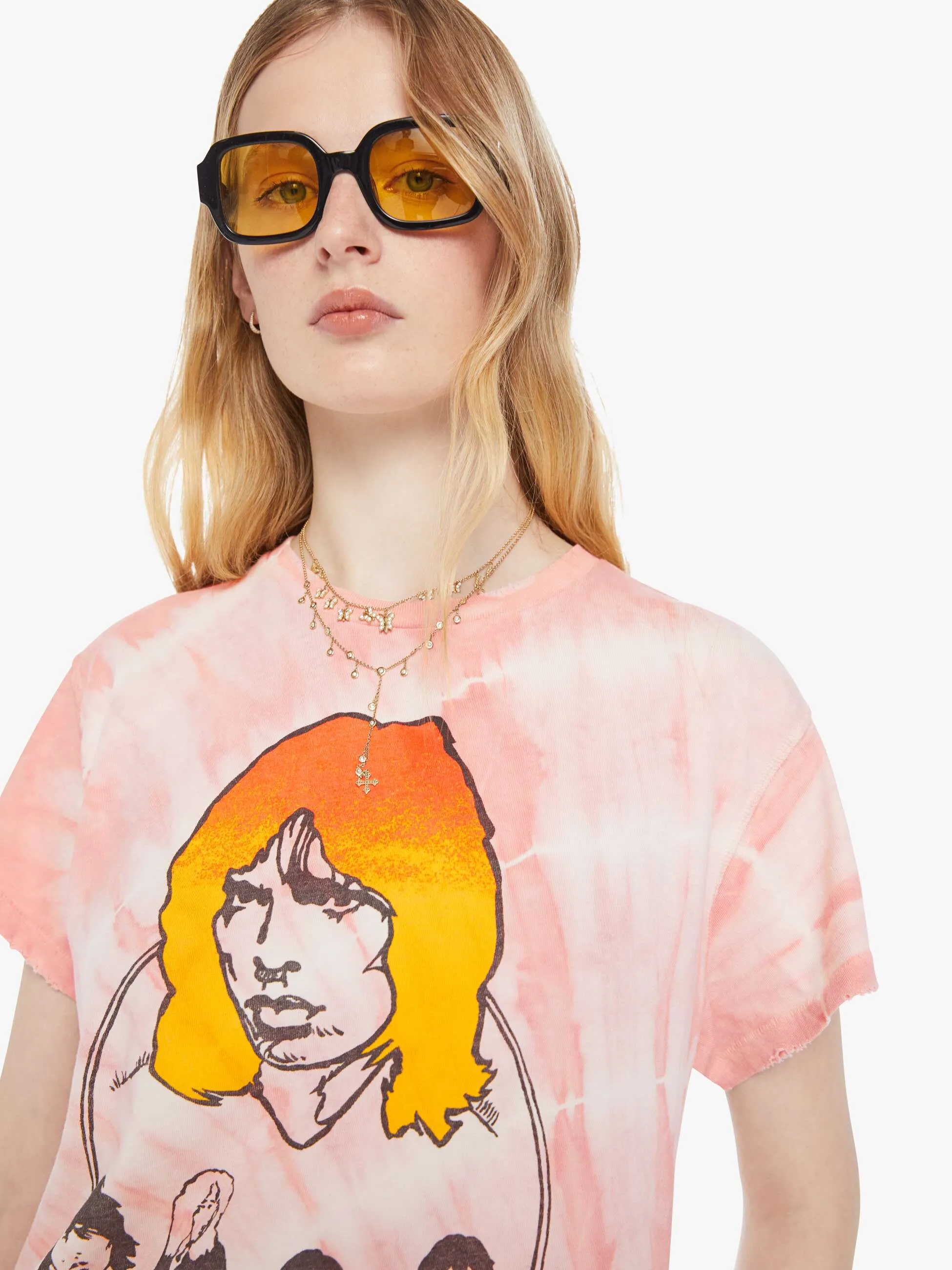 MadeWorn The Rolling Stones Tee - Pink Tie Dye sold by MOTHER product image thumbnail 5