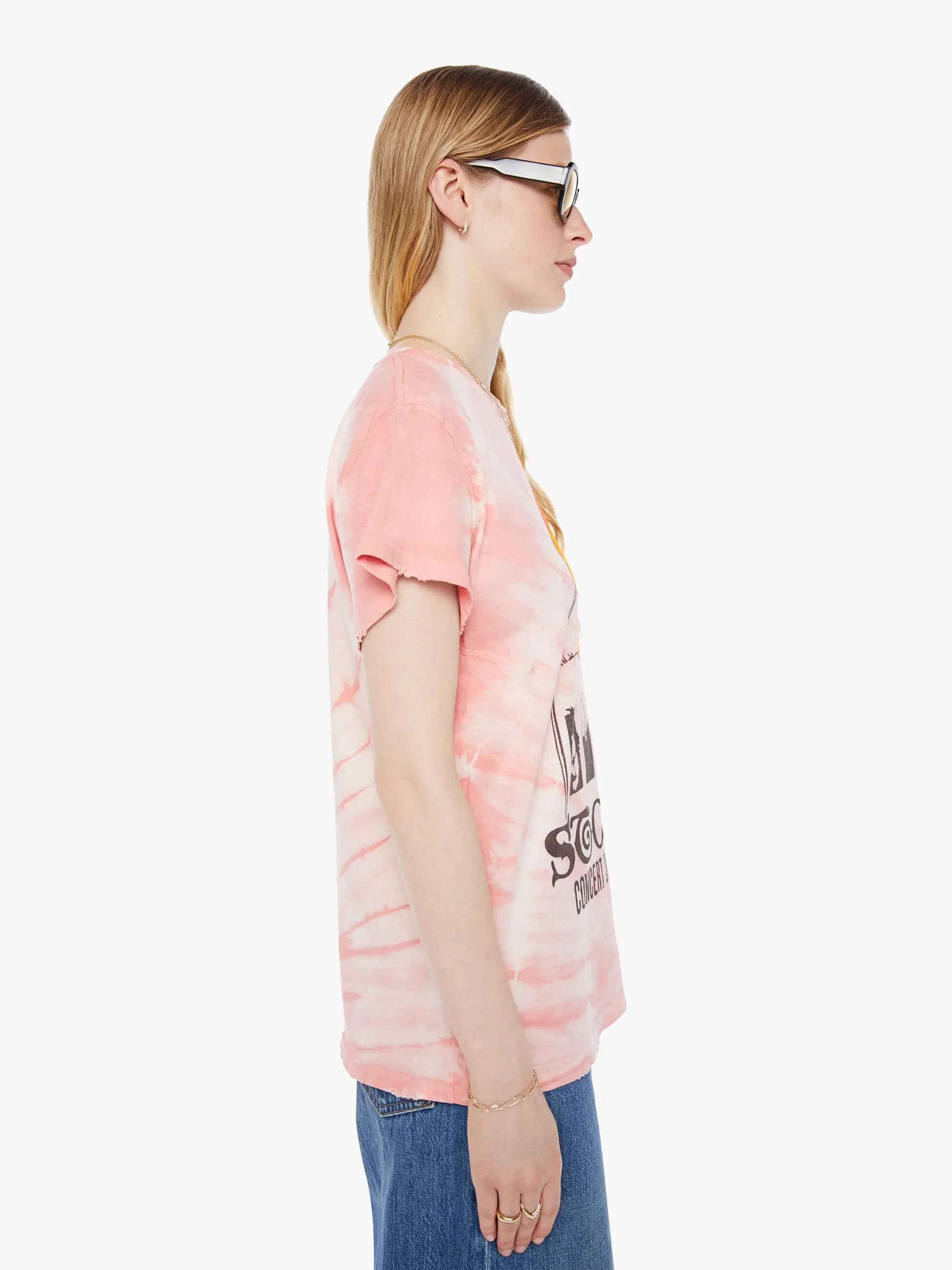 MadeWorn The Rolling Stones Tee - Pink Tie Dye sold by MOTHER product image thumbnail 2