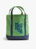 The Canvas Tote Bag - Kelly Green And Cobalt sold by MOTHER