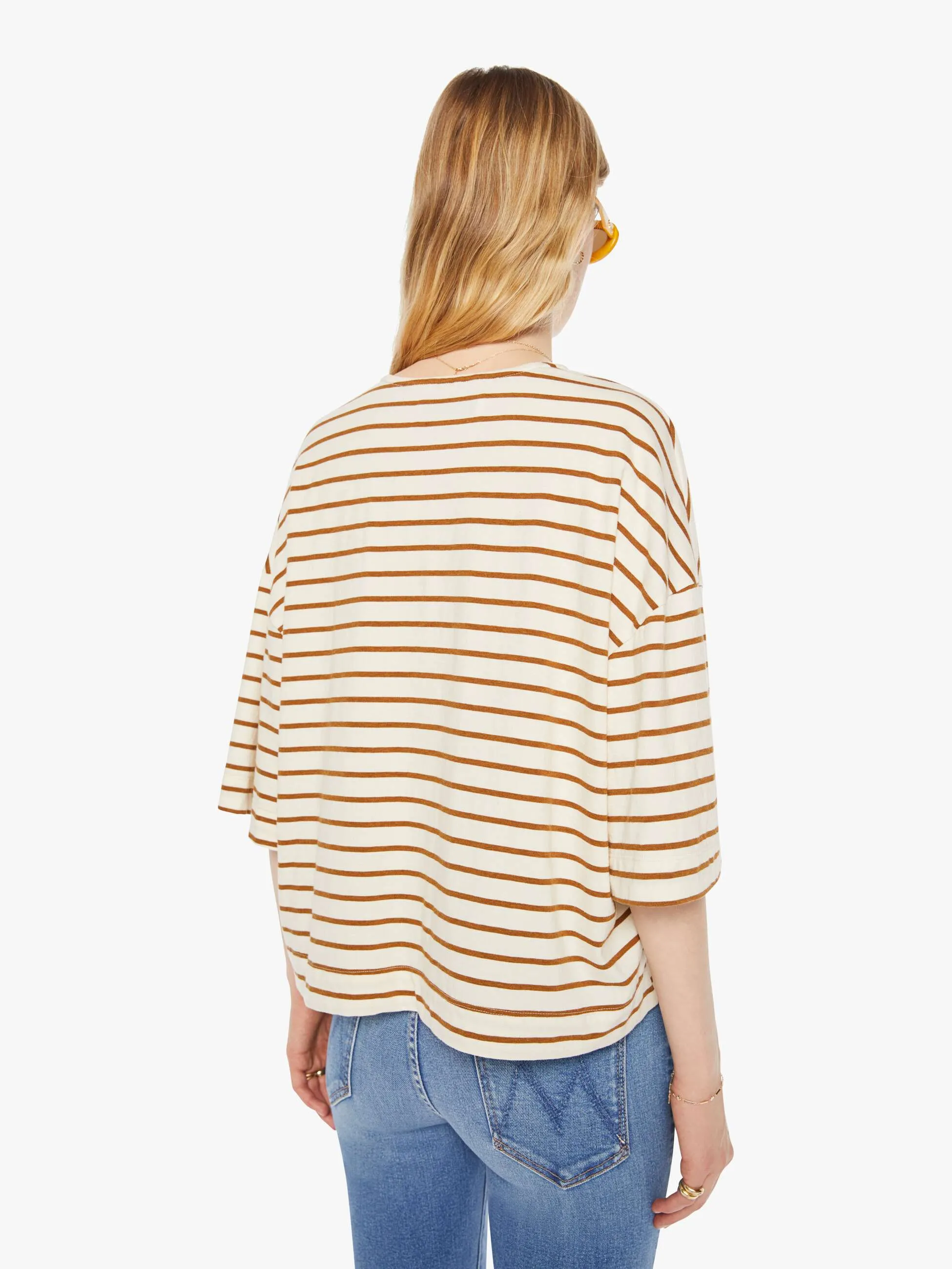 SPRWMN Henley Top - Camel Stripe sold by MOTHER product image thumbnail 4