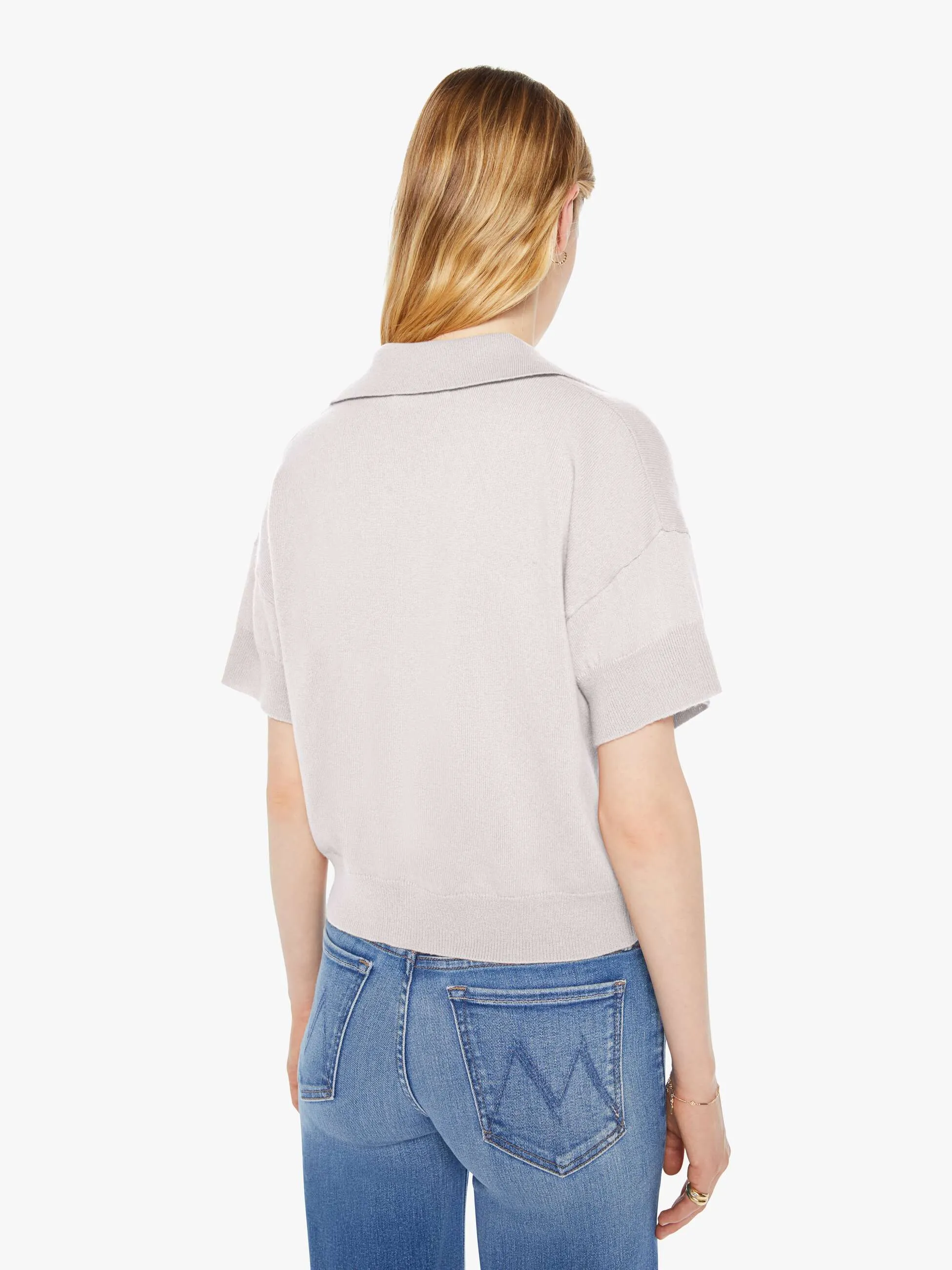 SABLYN Mirabelle Short Sleeve Polo - Skye sold by MOTHER product image thumbnail 3