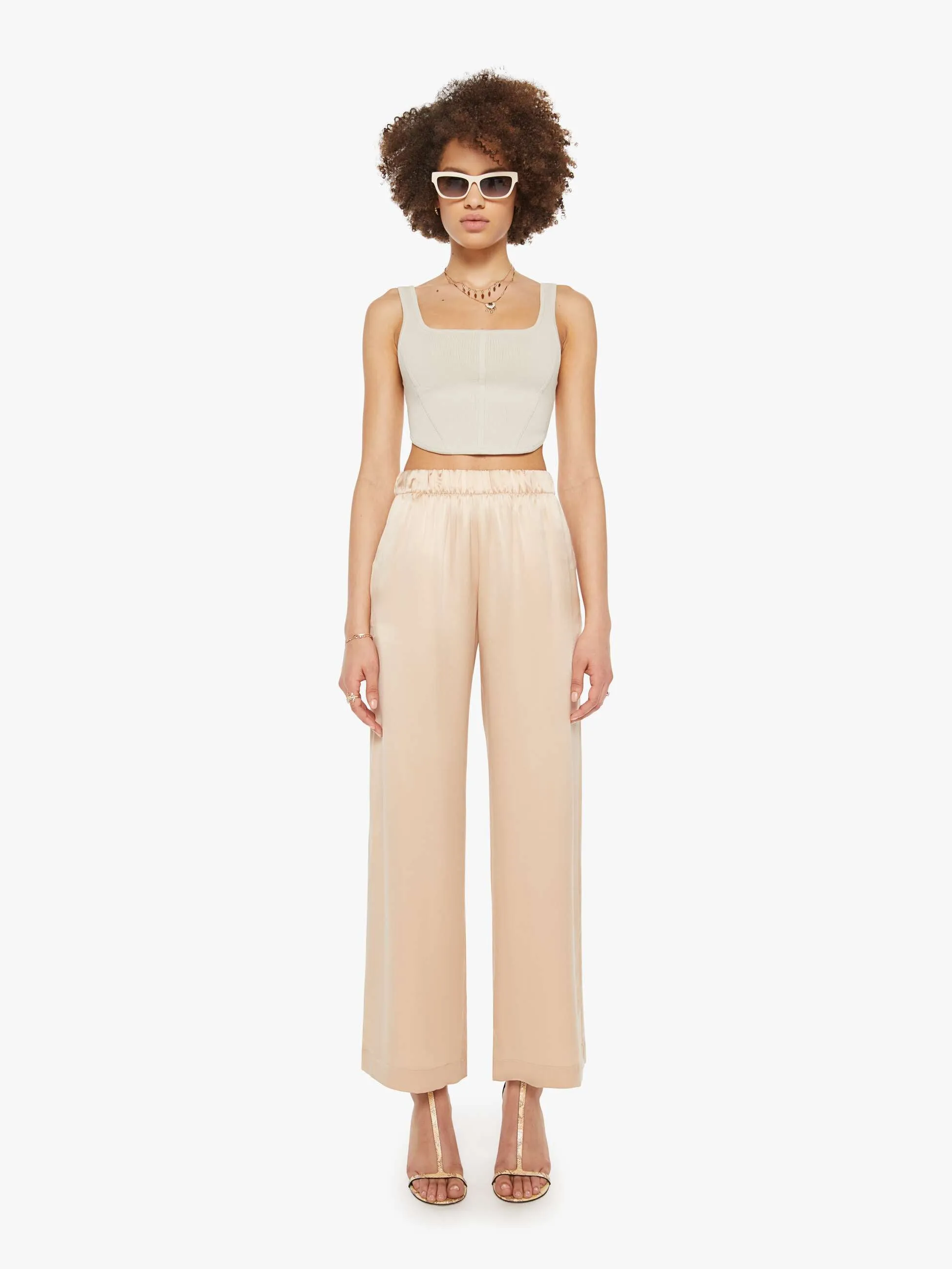 SABLYN Brynn High Rise Wide Leg Pant - Pink Sand sold by MOTHER product image thumbnail 2
