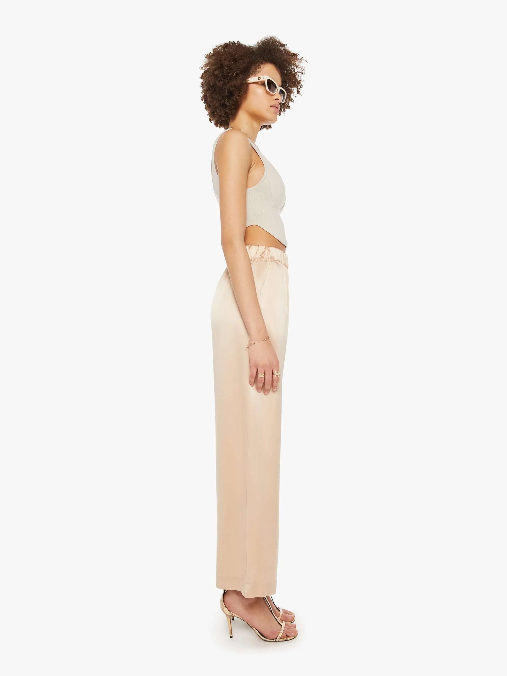 SABLYN Brynn High Rise Wide Leg Pant - Pink Sand sold by MOTHER product image thumbnail 3