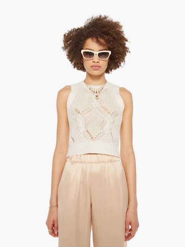 SABLYN Kara Shrunken Cable Knit Tank - Gardenia sold by MOTHER