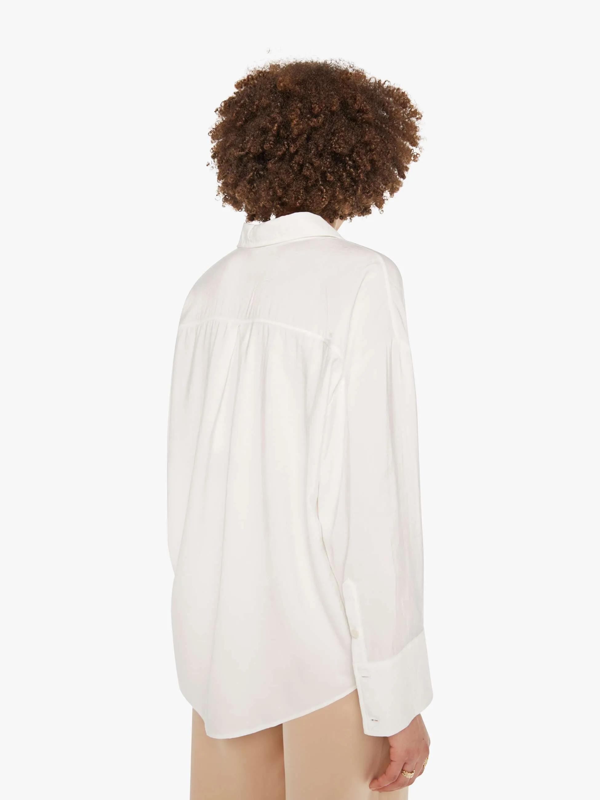 SABLYN Benton Slouchy Long Sleeve Button Down - White sold by MOTHER product image thumbnail 4