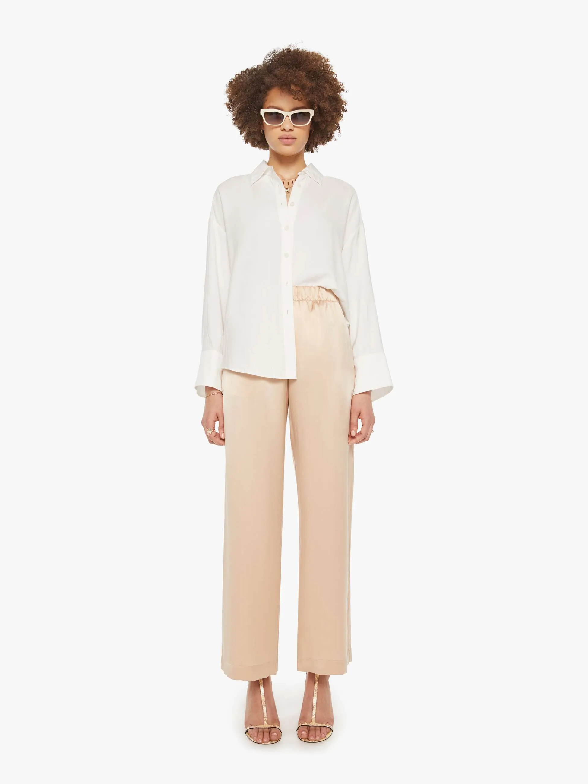 SABLYN Benton Slouchy Long Sleeve Button Down - White sold by MOTHER product image thumbnail 5