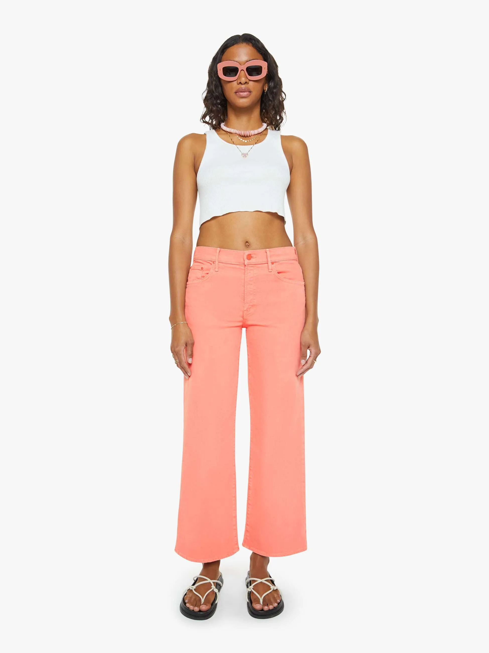The Mid Rise Maven Ankle - Peach Amber sold by MOTHER