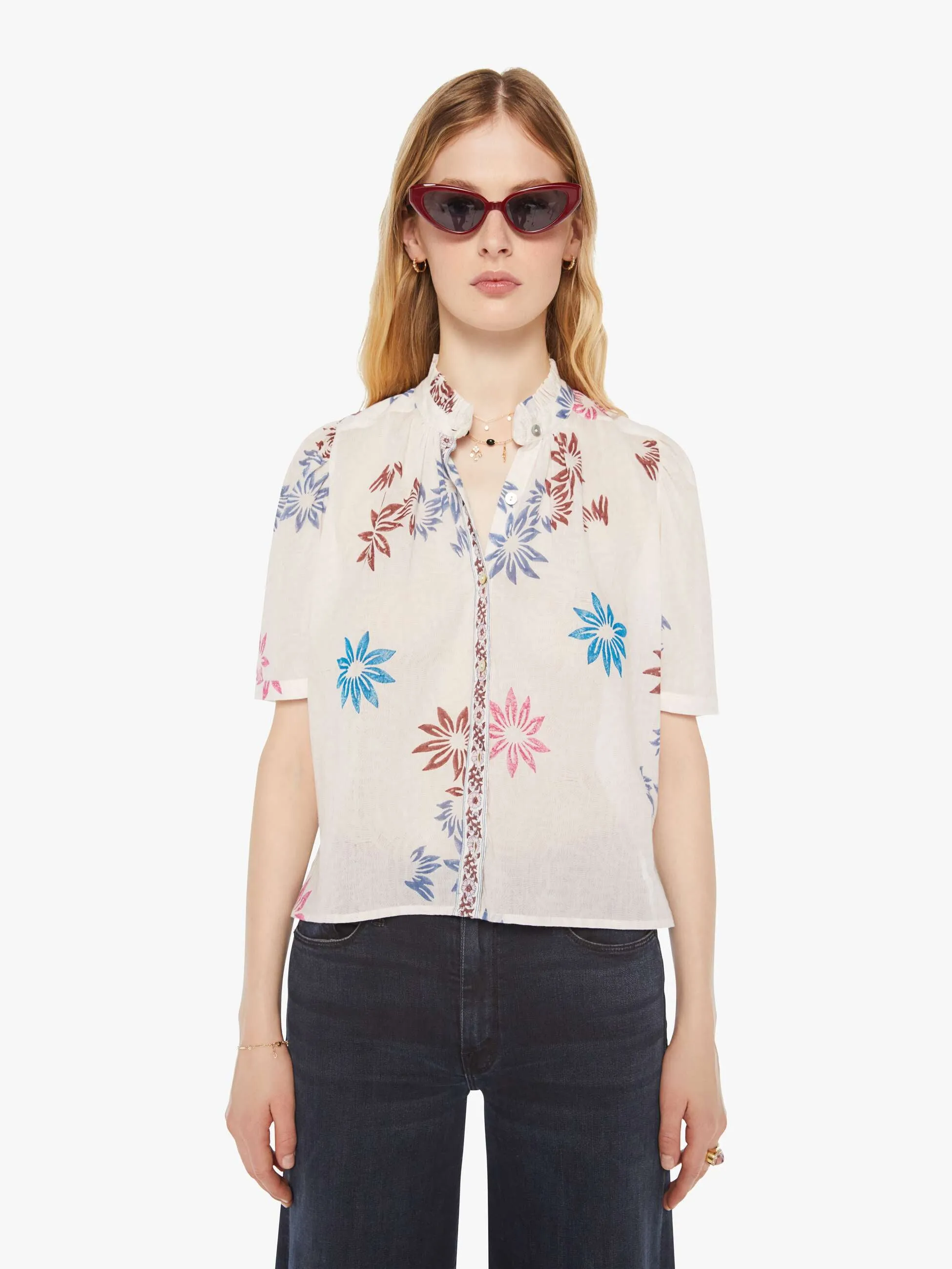 Alix Of Bohemia Winn Shirt - White Berry sold by MOTHER product image thumbnail 2
