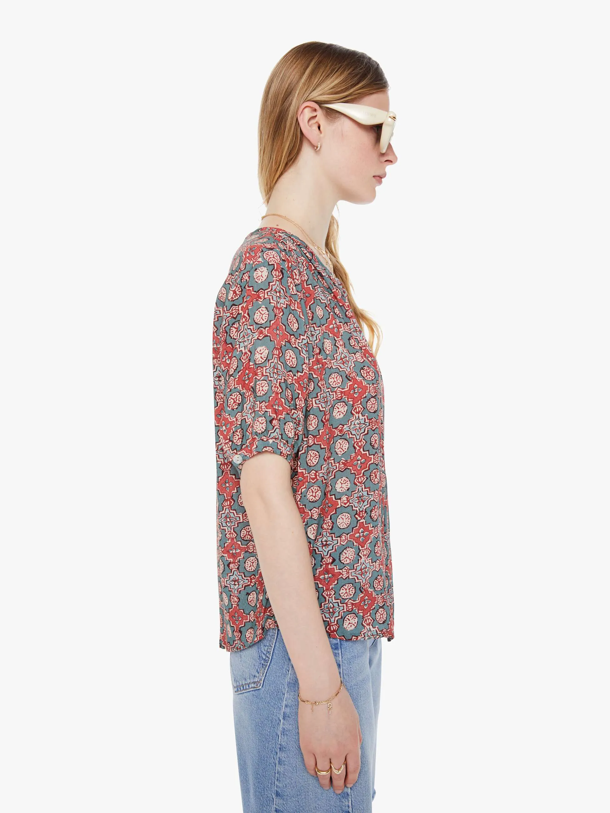 Natalie Martin Violet Top - Spanish Tile Jade sold by MOTHER product image thumbnail 3