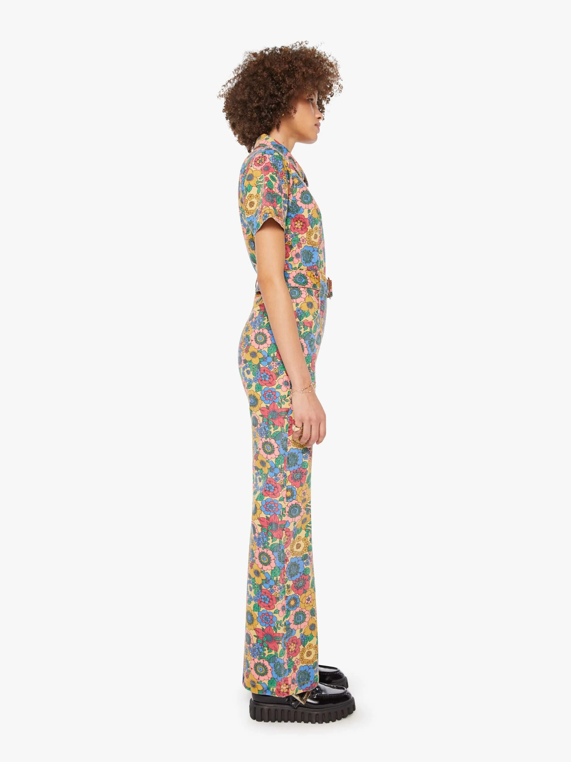 The Hustler Roller Jumpsuit Heel - Track And Flower Fields sold by MOTHER product image thumbnail 3