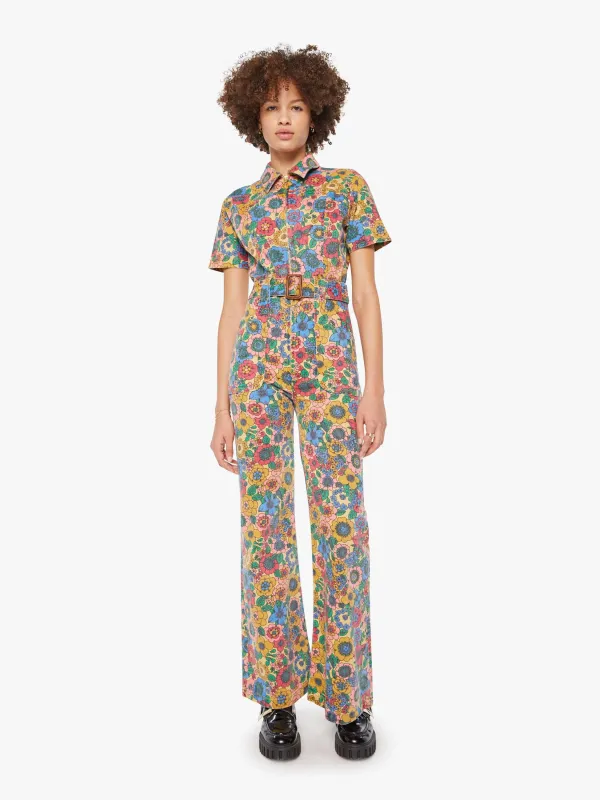The Hustler Roller Jumpsuit Heel - Track And Flower Fields sold by MOTHER