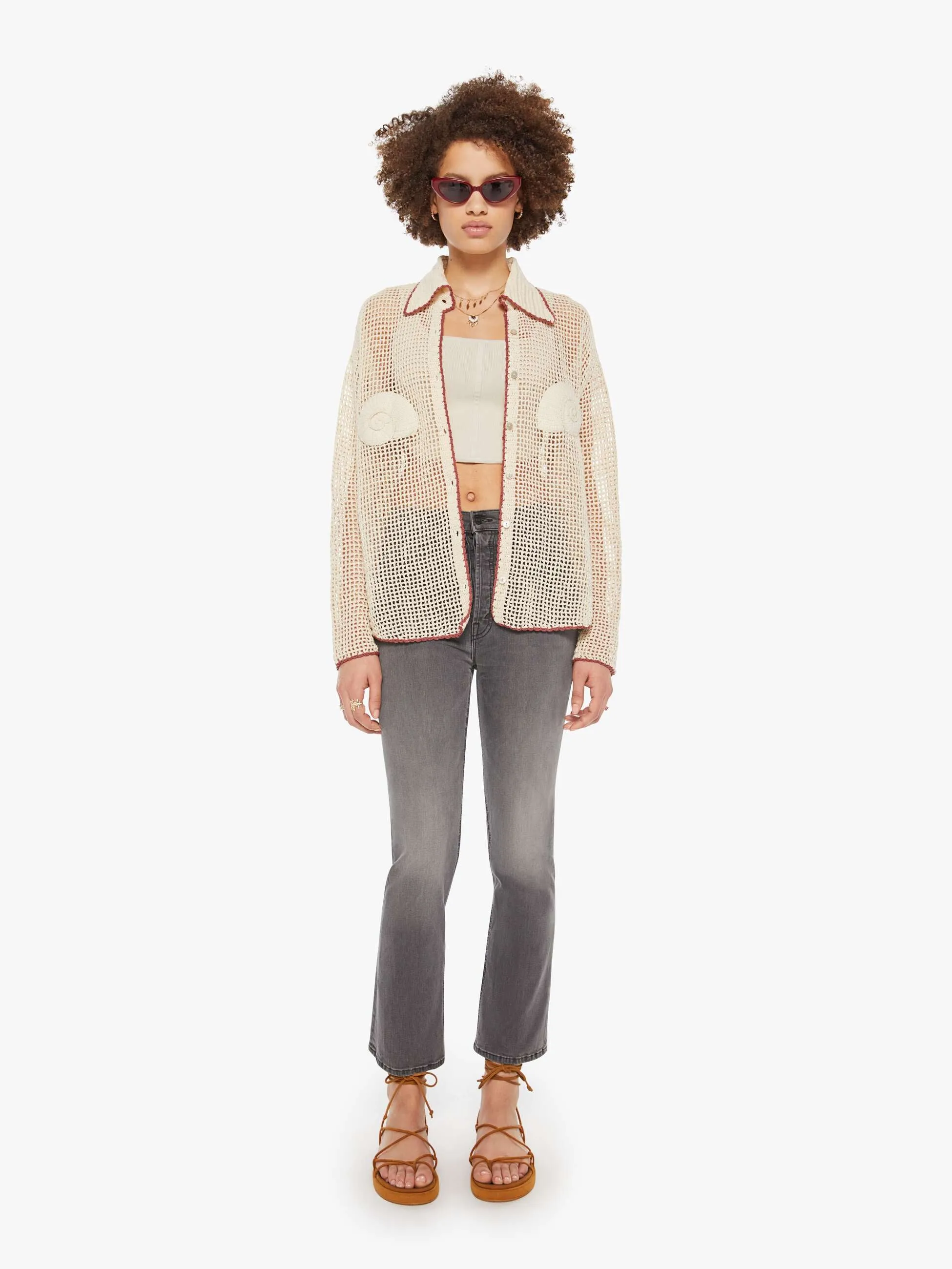 Alix Of Bohemia Emery Crochet Shirt - Nautilus sold by MOTHER product image thumbnail 5