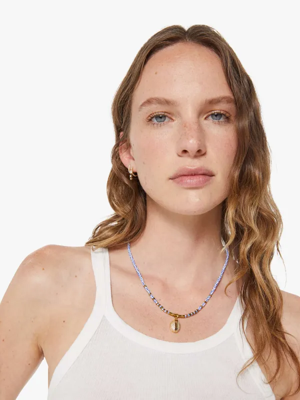 LUDA Beaded Necklace - Blue Stripe sold by MOTHER