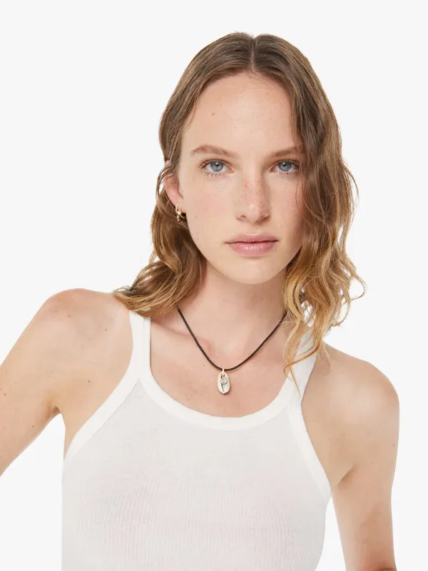 LUDA Suede Necklace - White Cowrie sold by MOTHER