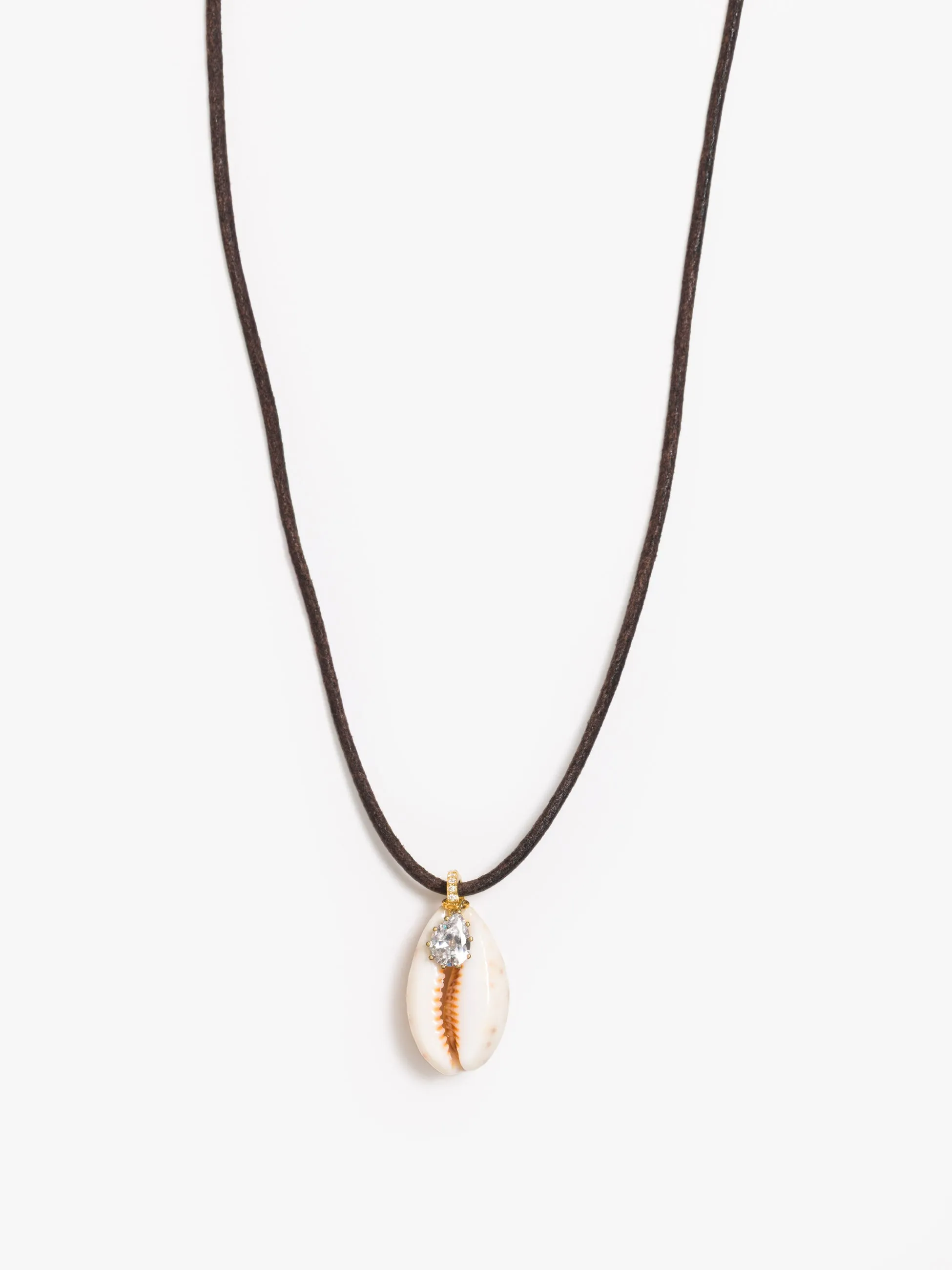 LUDA Suede Necklace - White Cowrie sold by MOTHER product image thumbnail 2