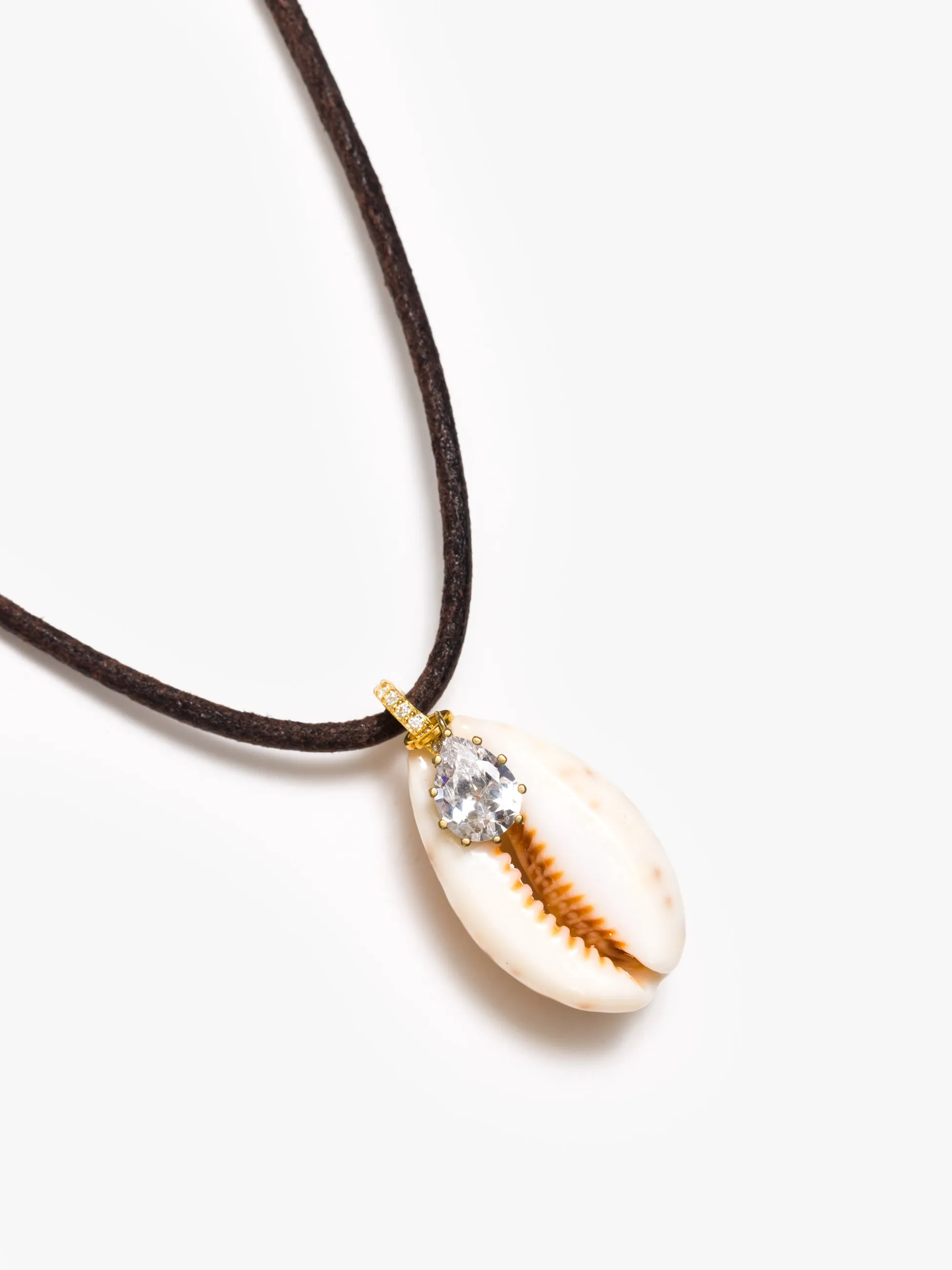 LUDA Suede Necklace - White Cowrie sold by MOTHER product image thumbnail 4