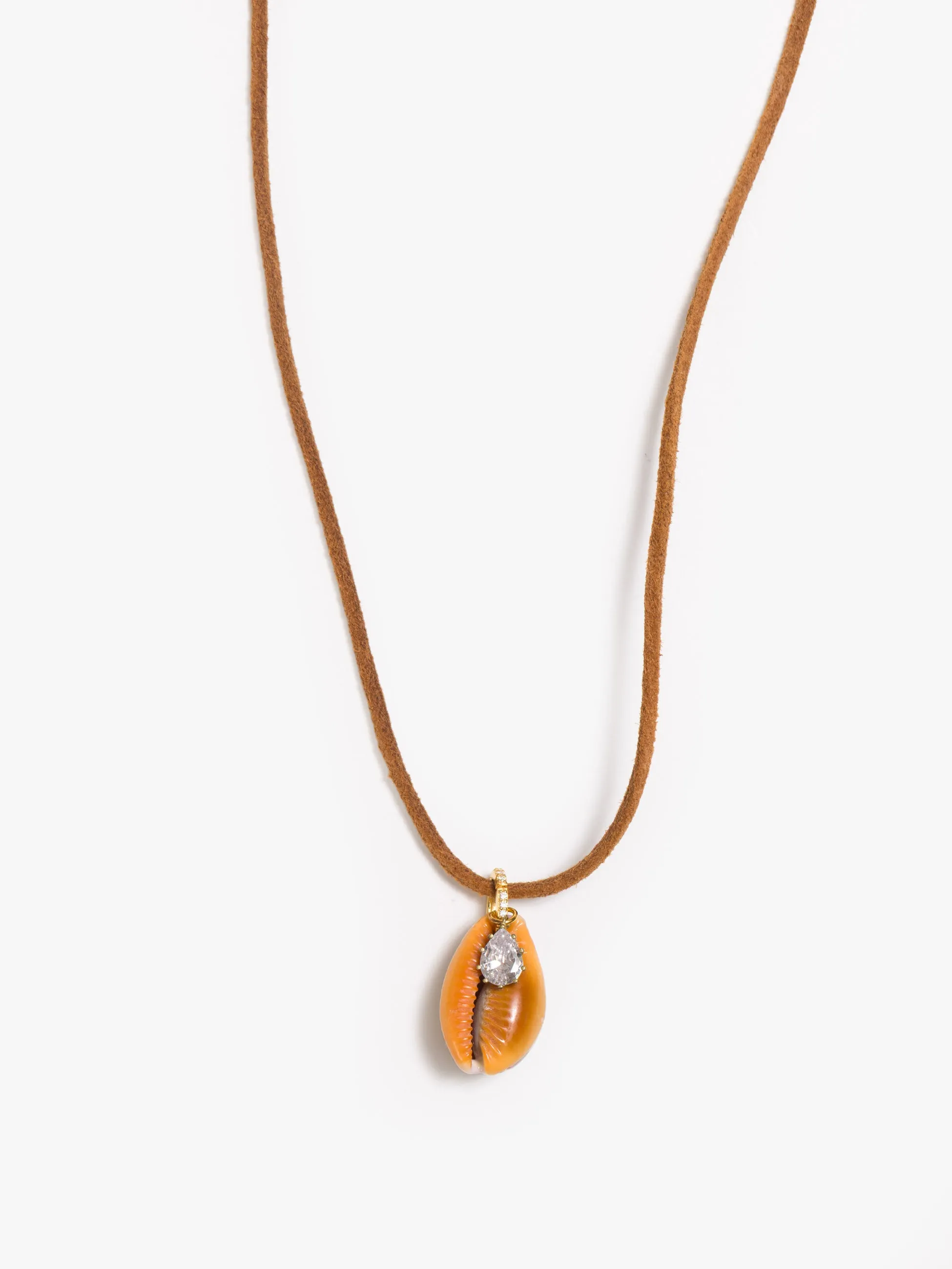 LUDA Suede Necklace - Brown Cowrie sold by MOTHER product image thumbnail 2