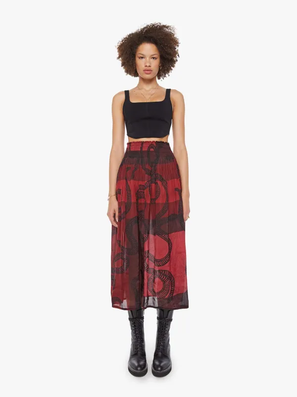Natalie Martin Bella Skirt - Ament Snake Oxblood sold by MOTHER