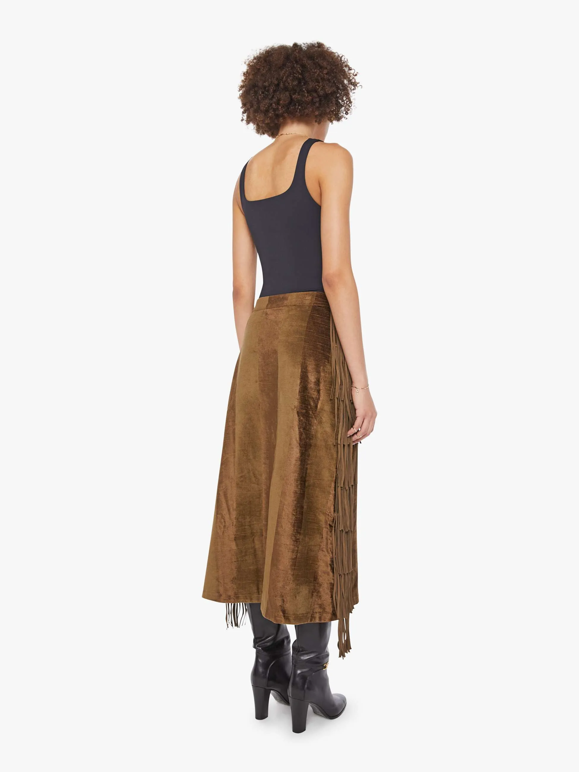Maria Cher Sage Midi Skirt - Army sold by MOTHER product image thumbnail 4