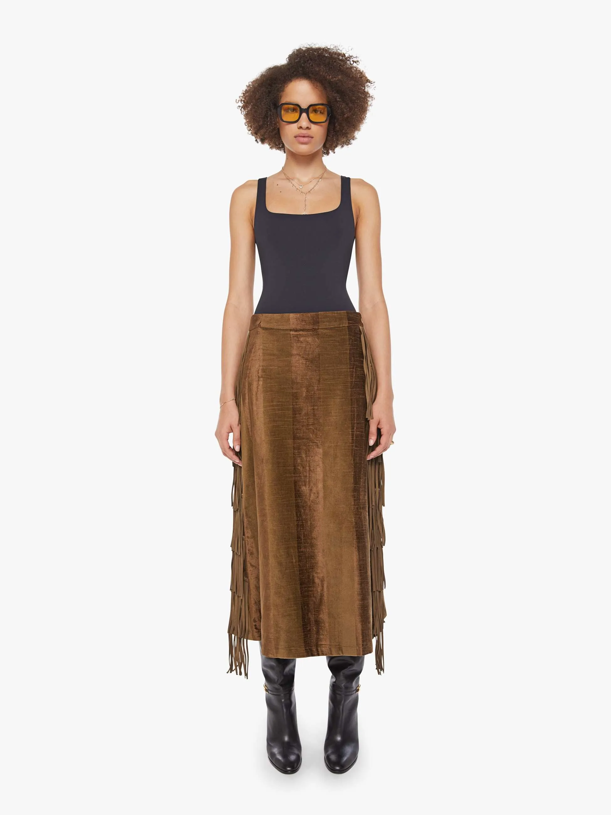 Maria Cher Sage Midi Skirt - Army sold by MOTHER