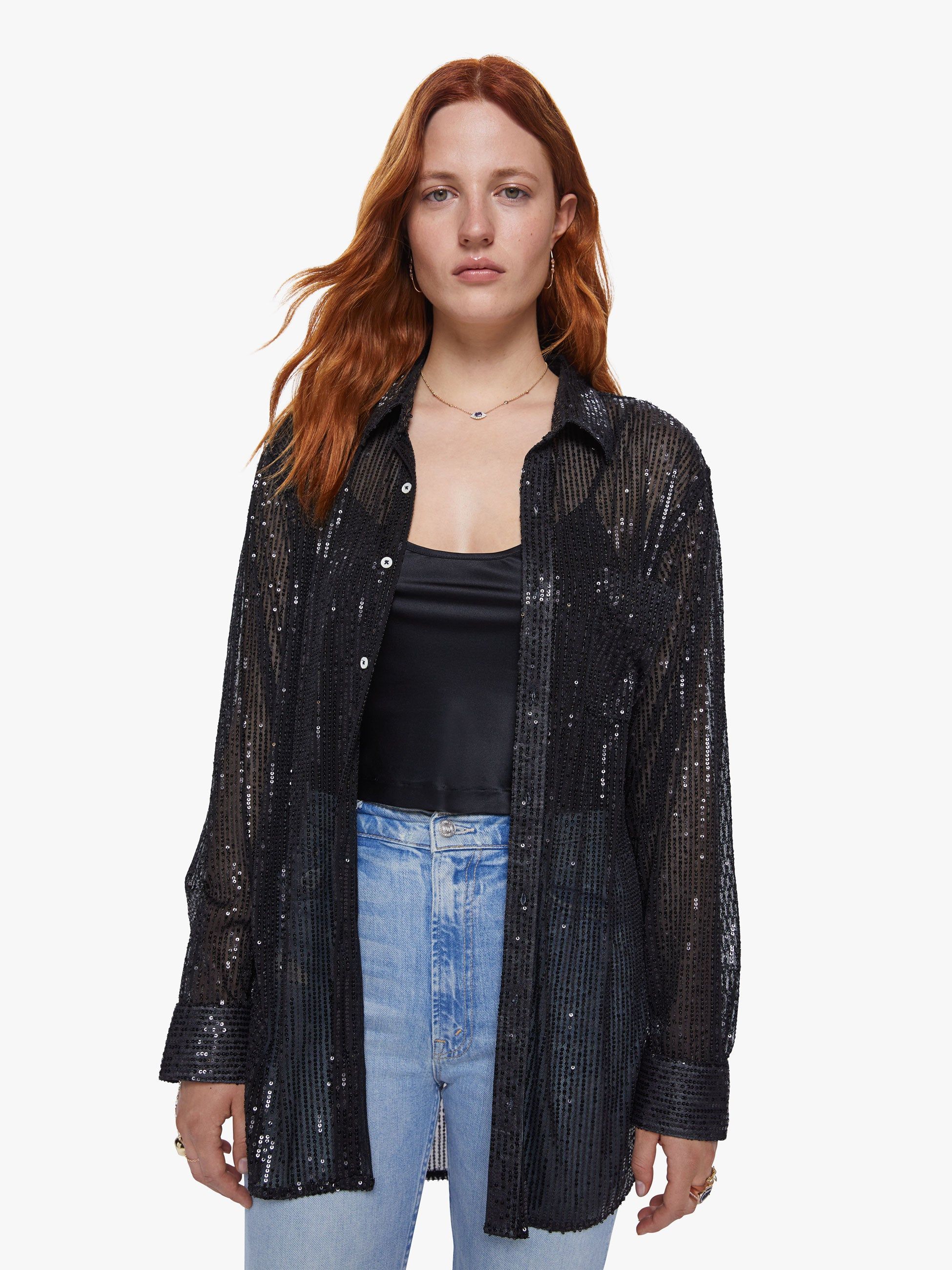 SPRWMN Oversized Shirt with Pocket - Black sold by MOTHER product image thumbnail 2