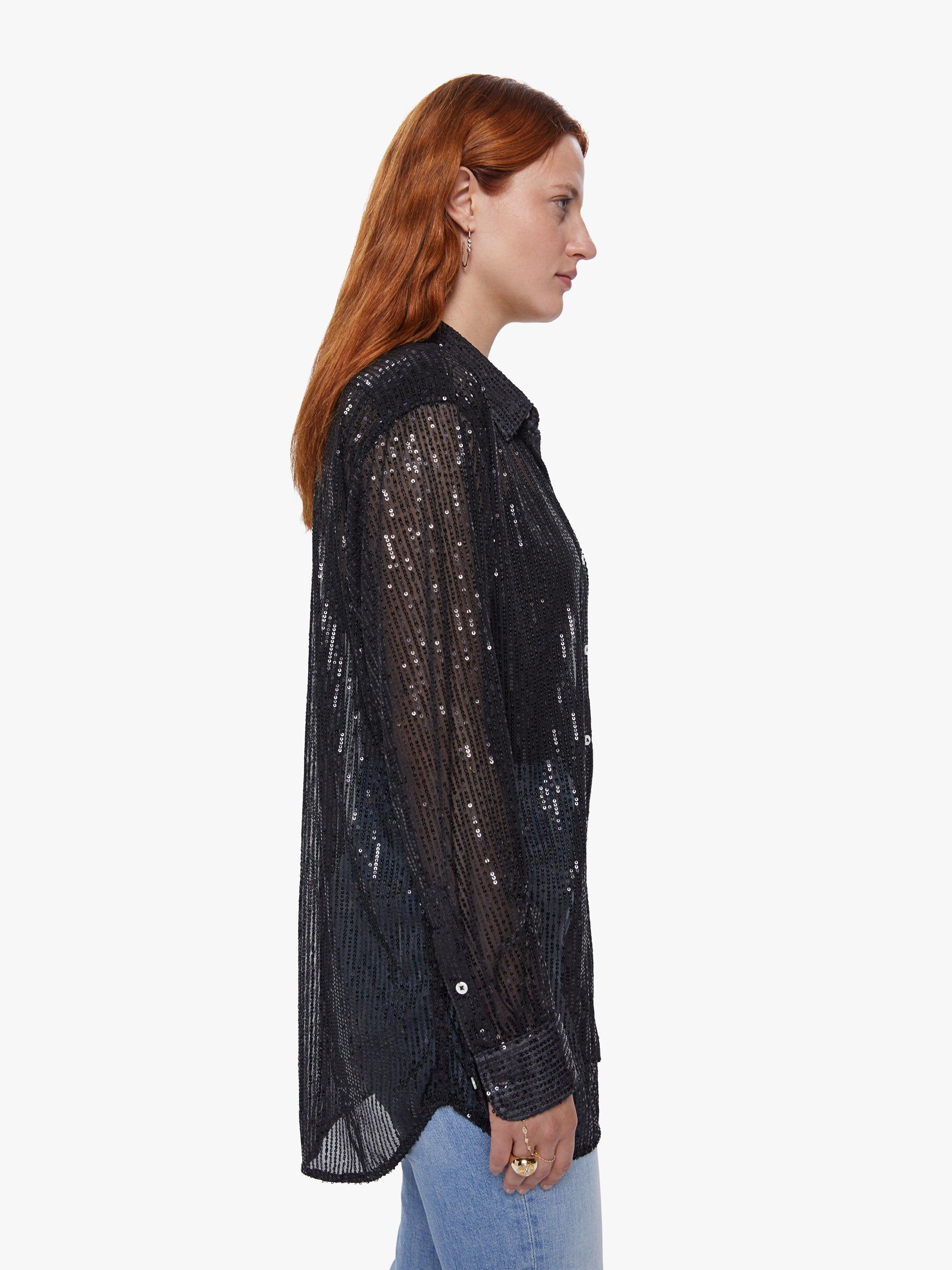 SPRWMN Oversized Shirt with Pocket - Black sold by MOTHER product image thumbnail 3