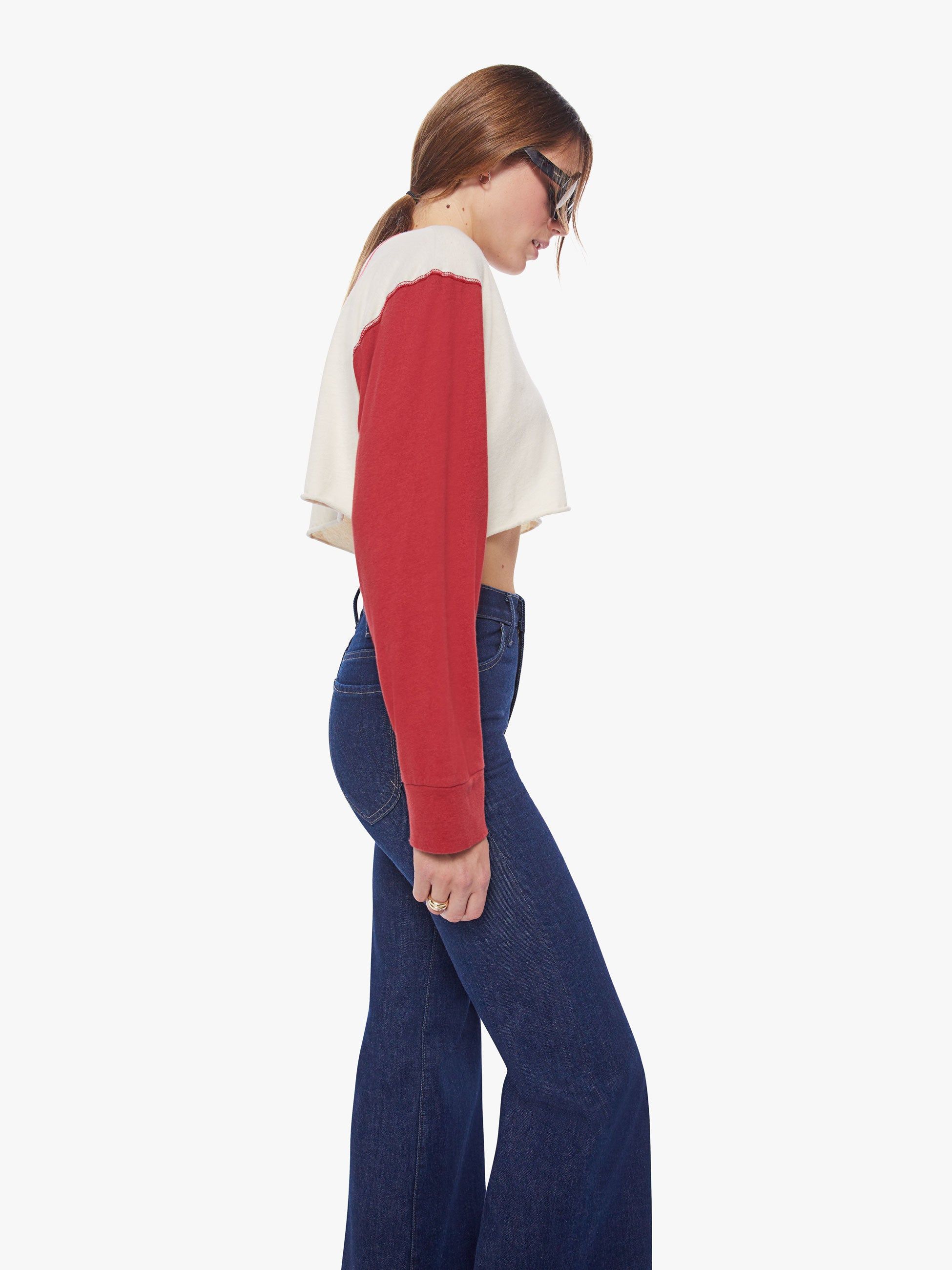 The Dugout Scoop Crop - White And Haute Red sold by MOTHER product image thumbnail 2