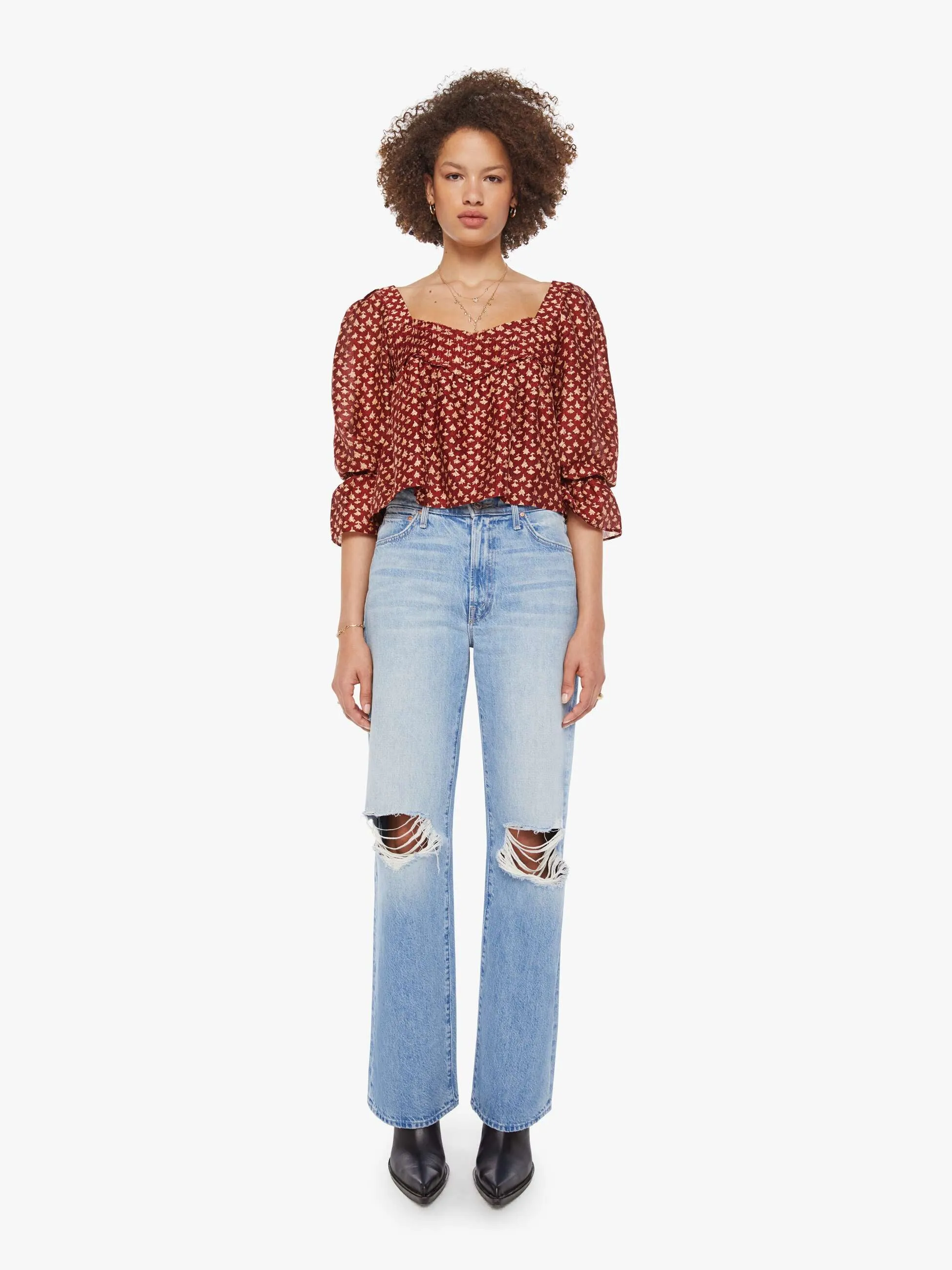 Alix of Bohemia Priya Top - Mahogany Bhutti sold by MOTHER product image thumbnail 5