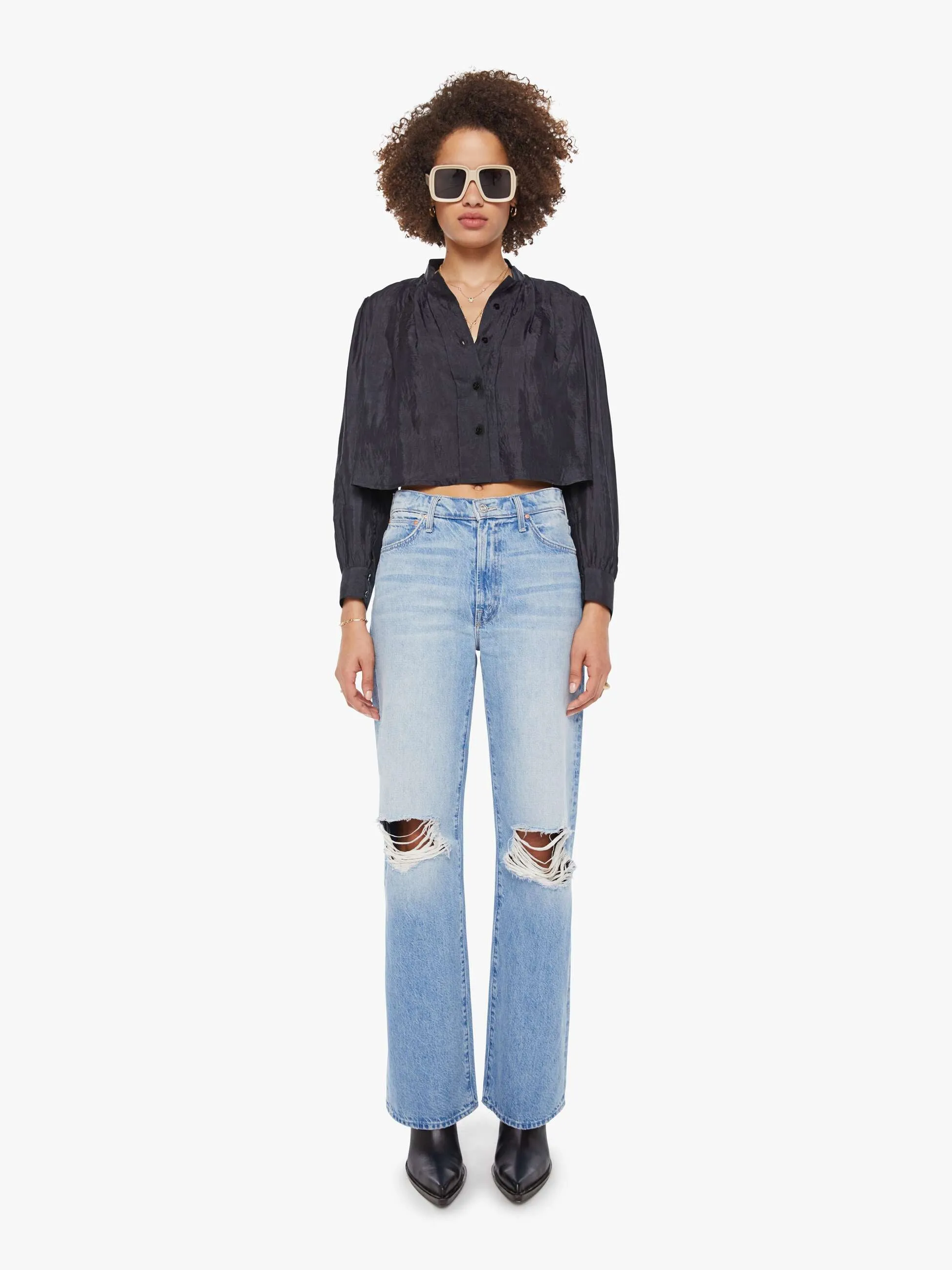 Alix of Bohemia Ryle Shirt - Onyx sold by MOTHER product image thumbnail 5