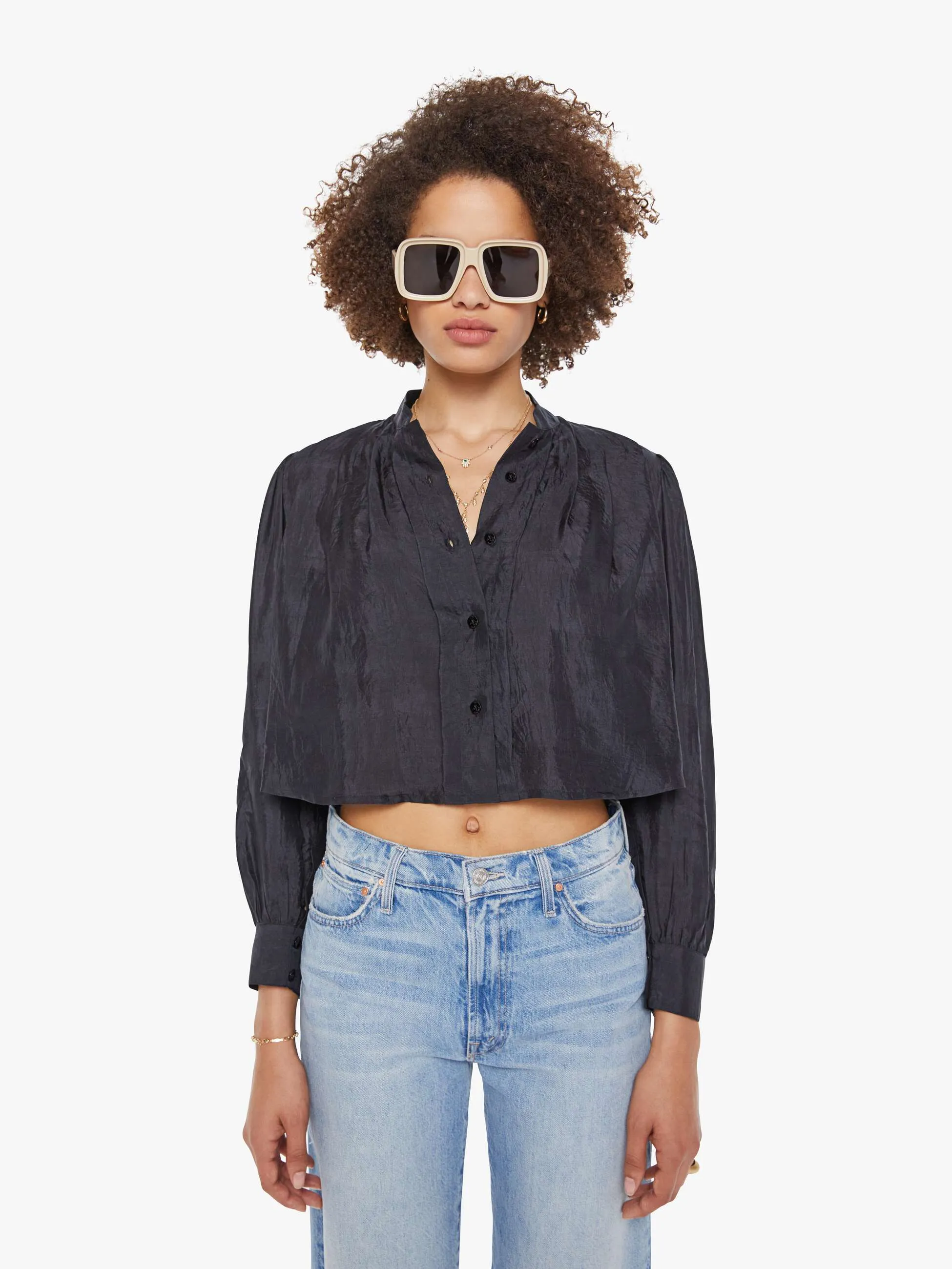 Alix of Bohemia Ryle Shirt - Onyx sold by MOTHER