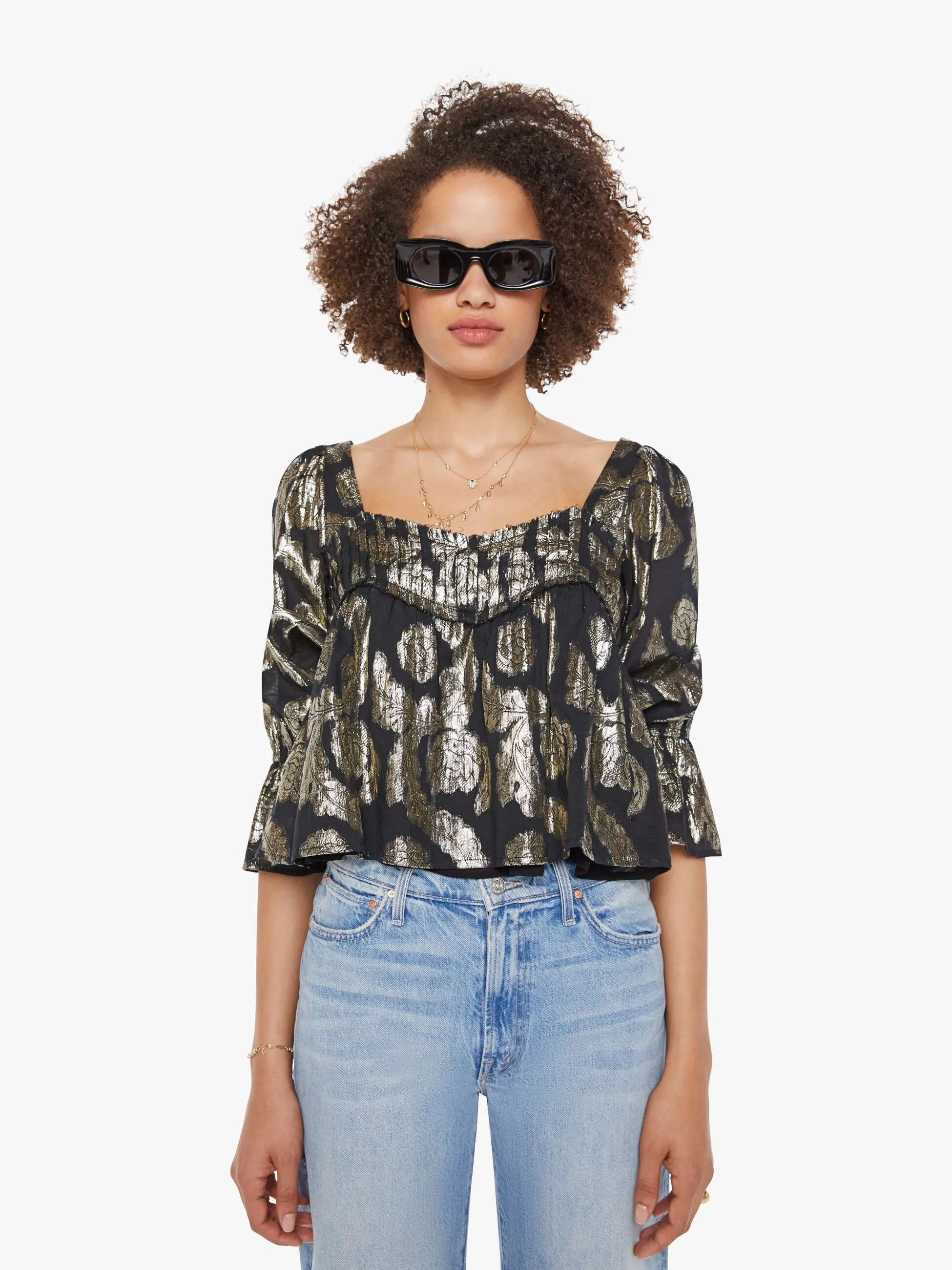 Alix of Bohemia Priya Top - Gunmetal sold by MOTHER product image thumbnail 2