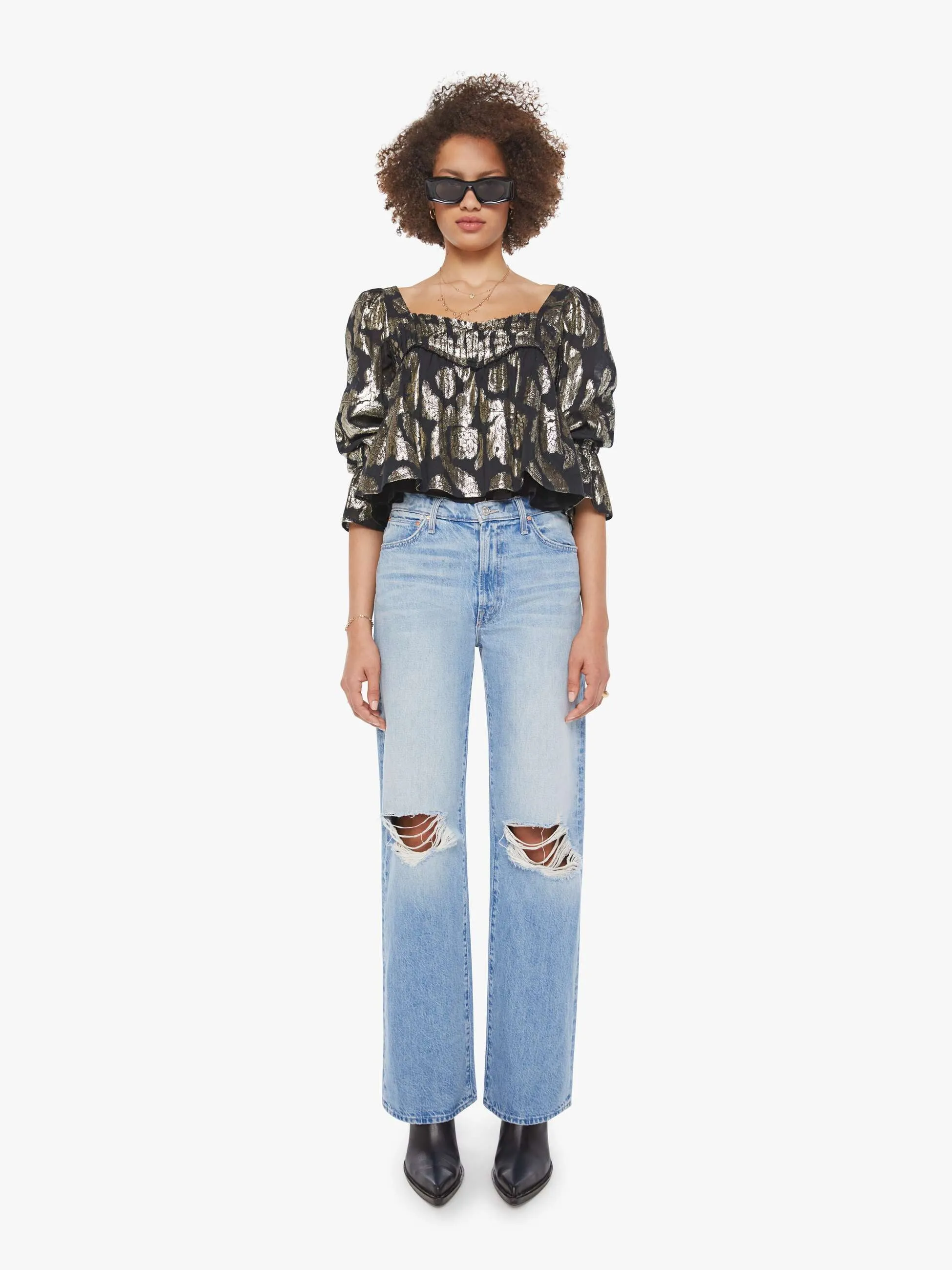 Alix of Bohemia Priya Top - Gunmetal sold by MOTHER product image thumbnail 5