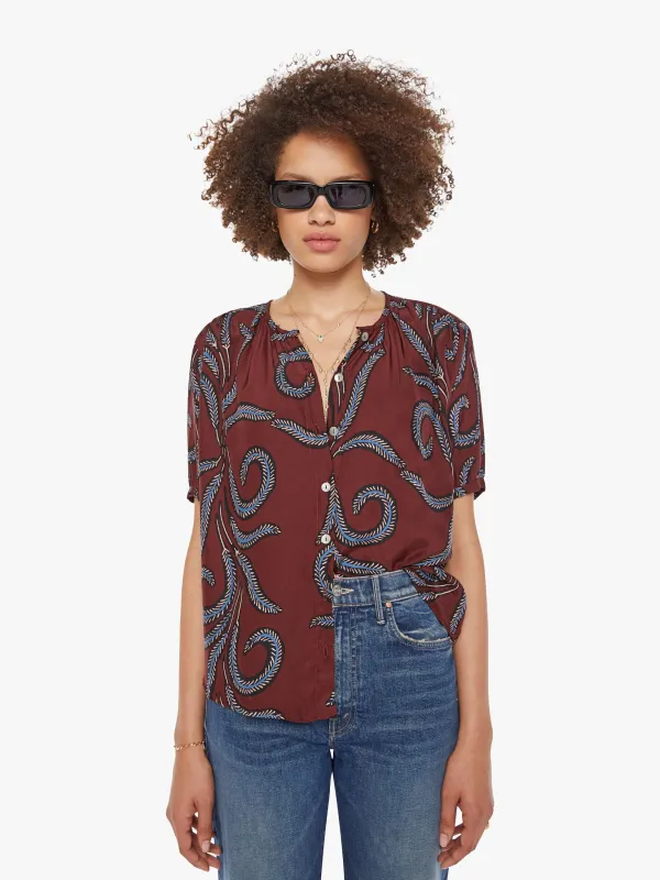 Natalie Martin Violet Top - Feather Bordeaux sold by MOTHER