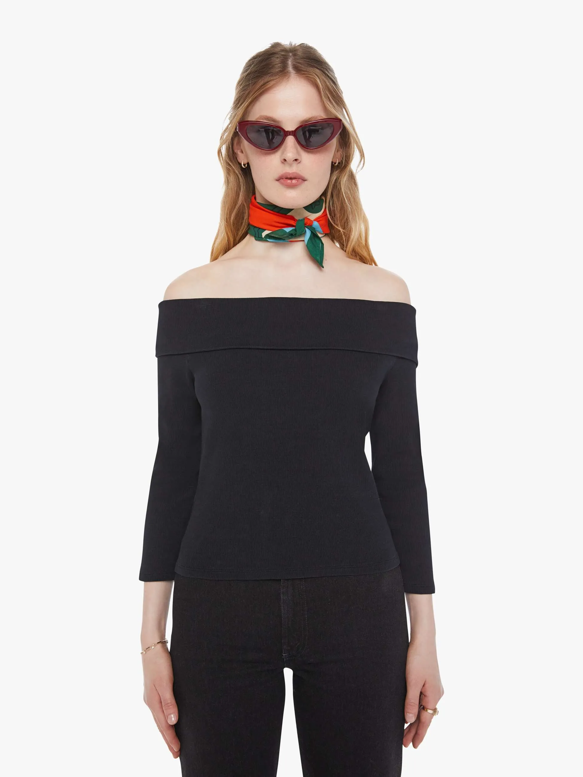 Chloe Fineman x MOTHER The Cold Shoulder - Black sold by MOTHER product image thumbnail 2