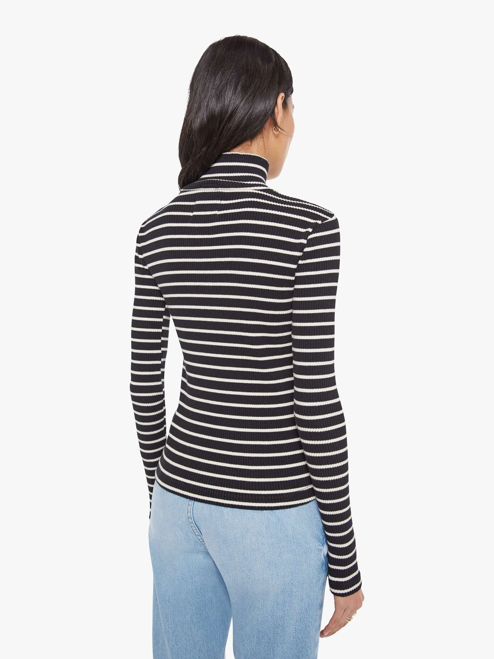 The Long Sleeve Hickey - Black And White Stripe sold by MOTHER product image thumbnail 4