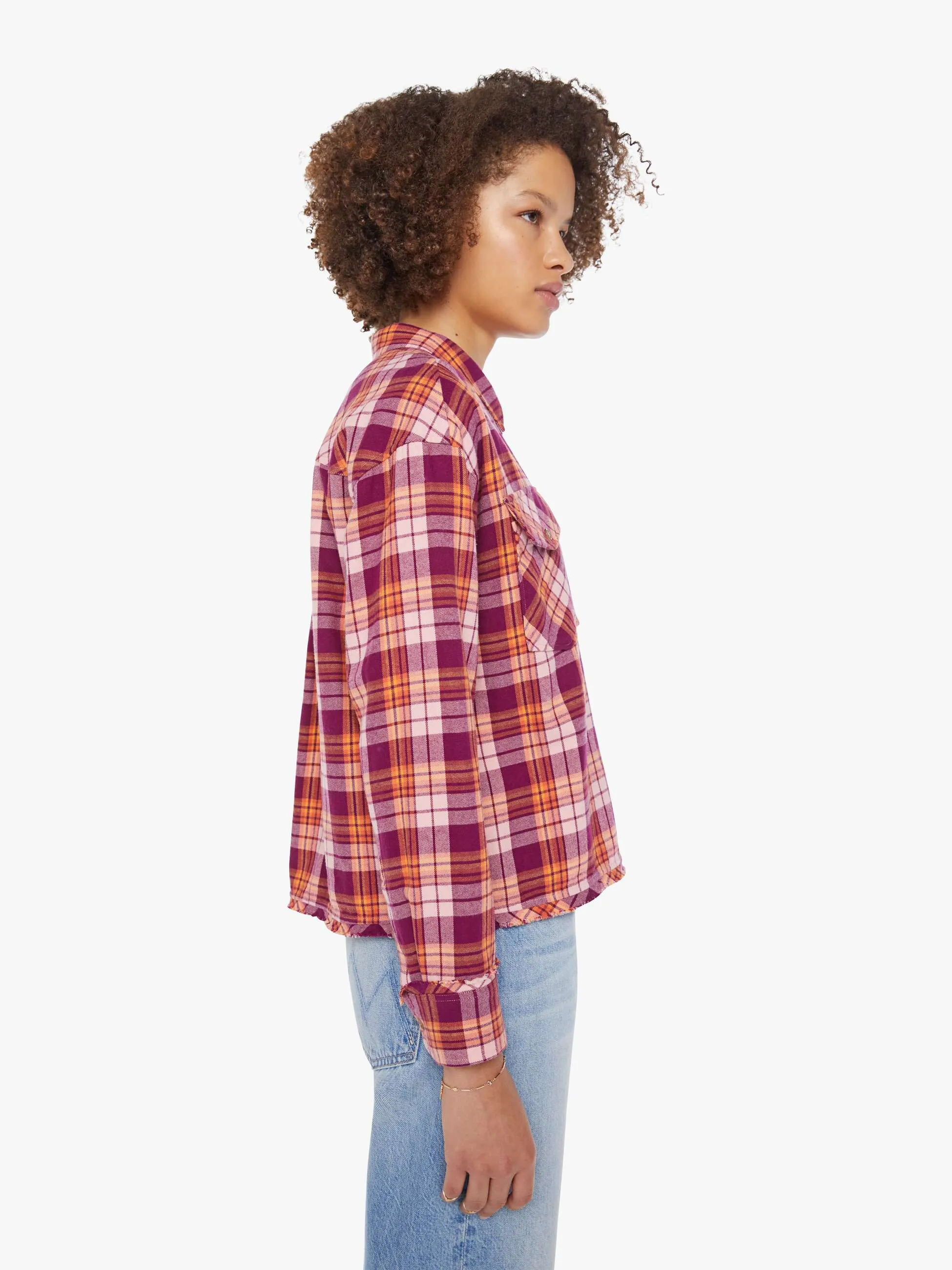 XiRENA Ian Shirt - Pink Orange Plaid sold by MOTHER product image thumbnail 3