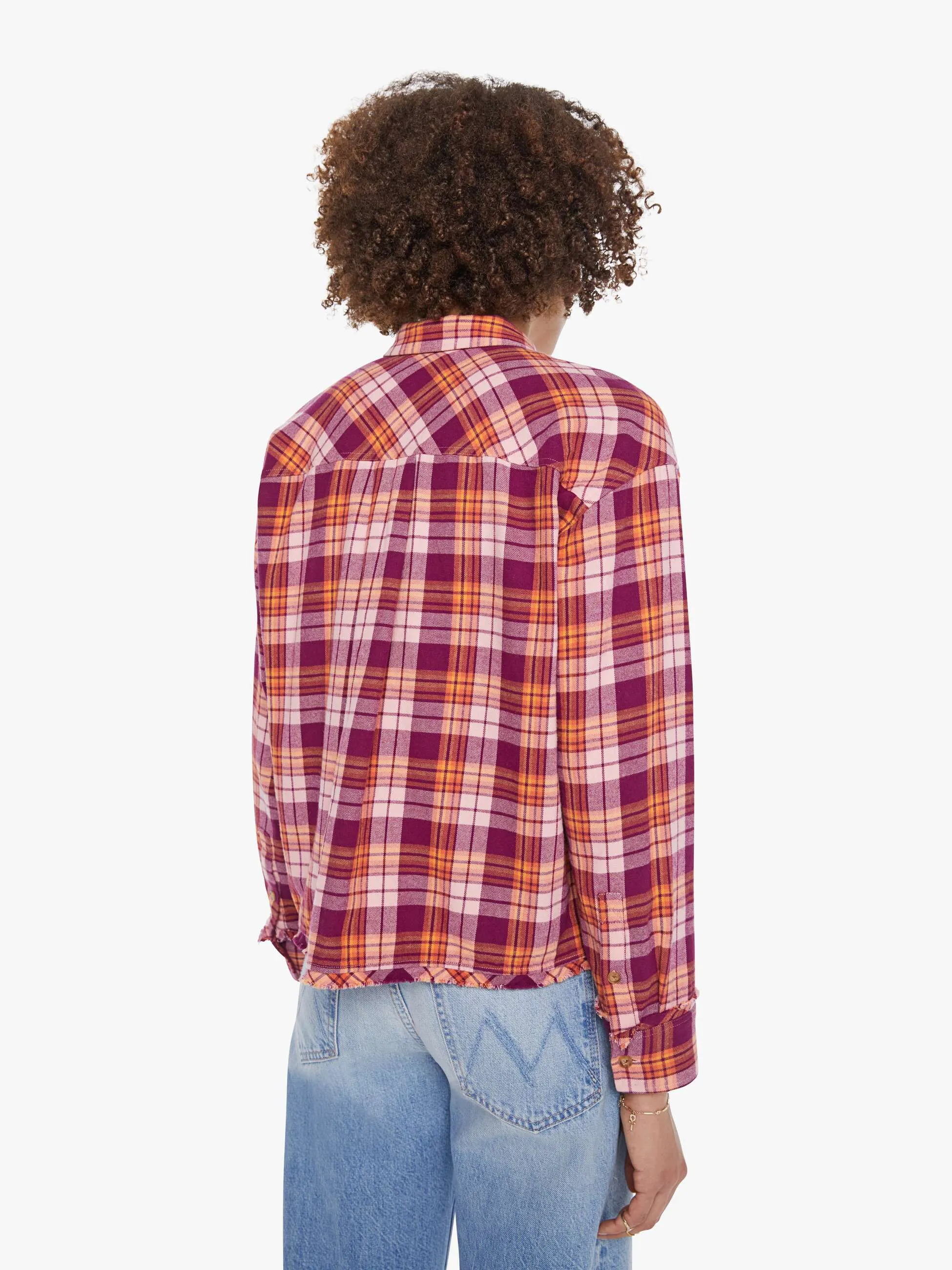 XiRENA Ian Shirt - Pink Orange Plaid sold by MOTHER product image thumbnail 4