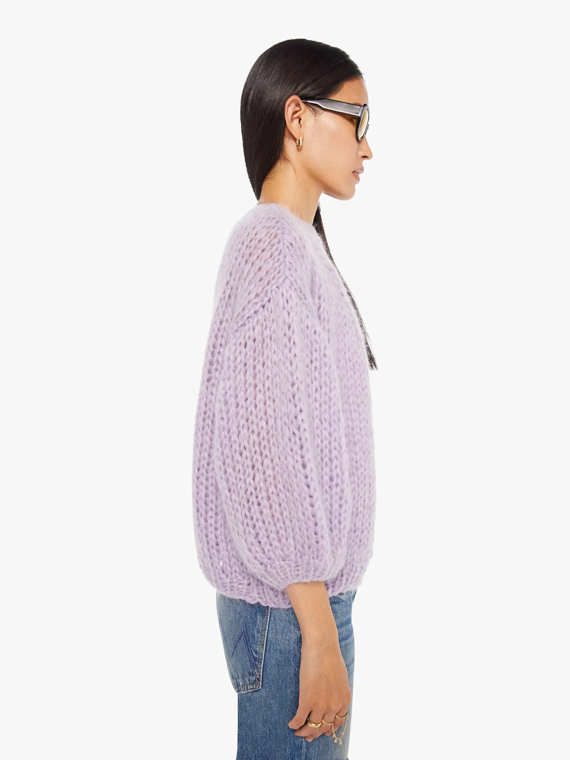 Maiami Mohair Bomber Cardigan - Soft Lavender sold by MOTHER product image thumbnail 2