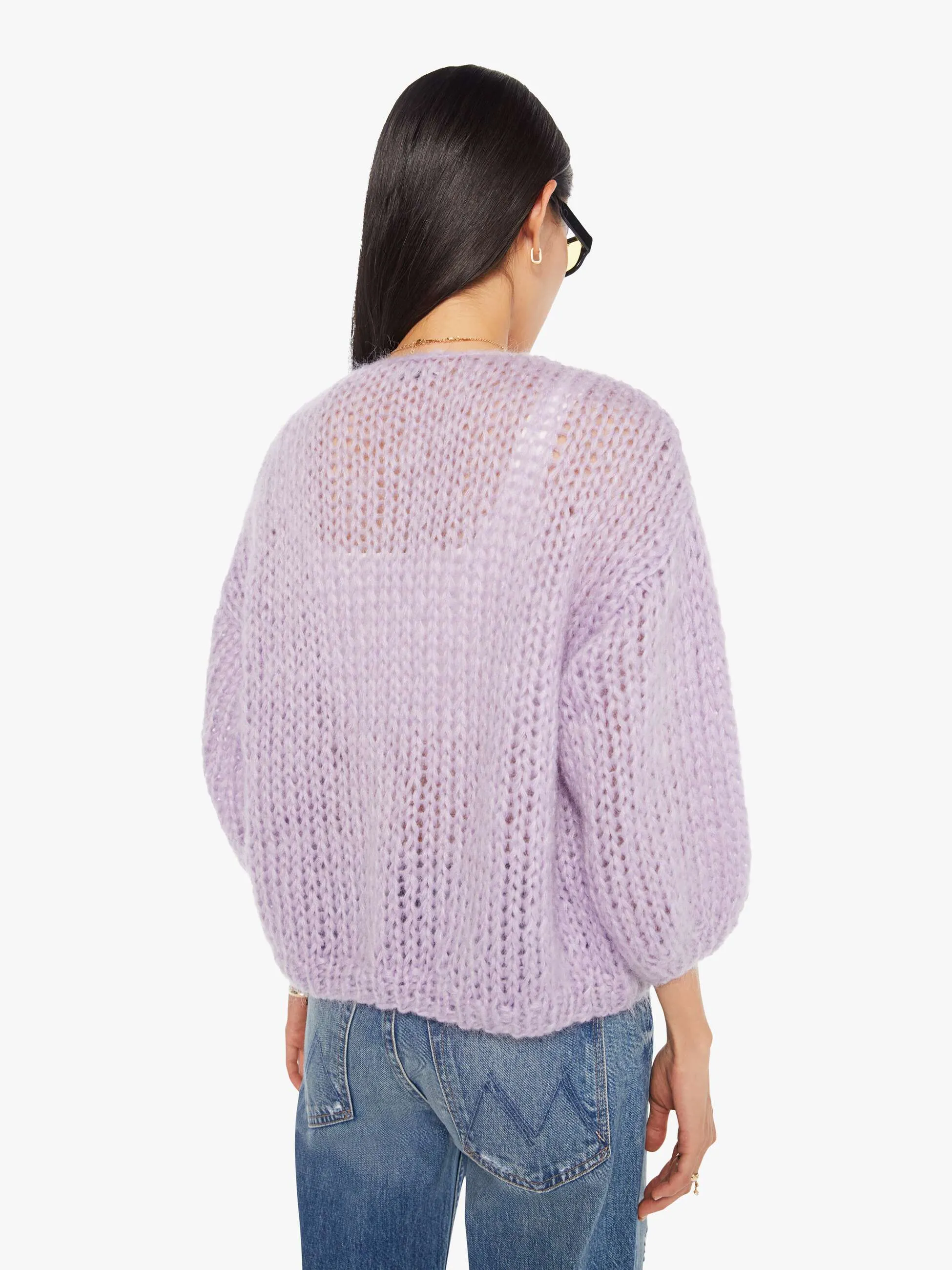 Maiami Mohair Bomber Cardigan - Soft Lavender sold by MOTHER product image thumbnail 3