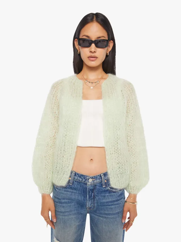 Maiami Mohair Puffy Sleeve Small Cardigan - Water Green sold by MOTHER