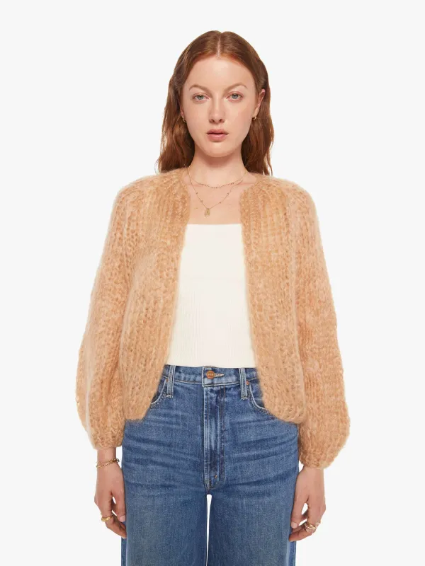 Maiami Mohair Puffy Sleeve Small Cardigan - Camel sold by MOTHER