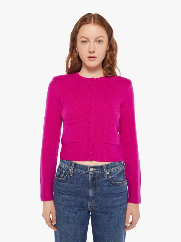 SABLYN Emilia Shoulder Pad Cardigan - Magenta sold by MOTHER