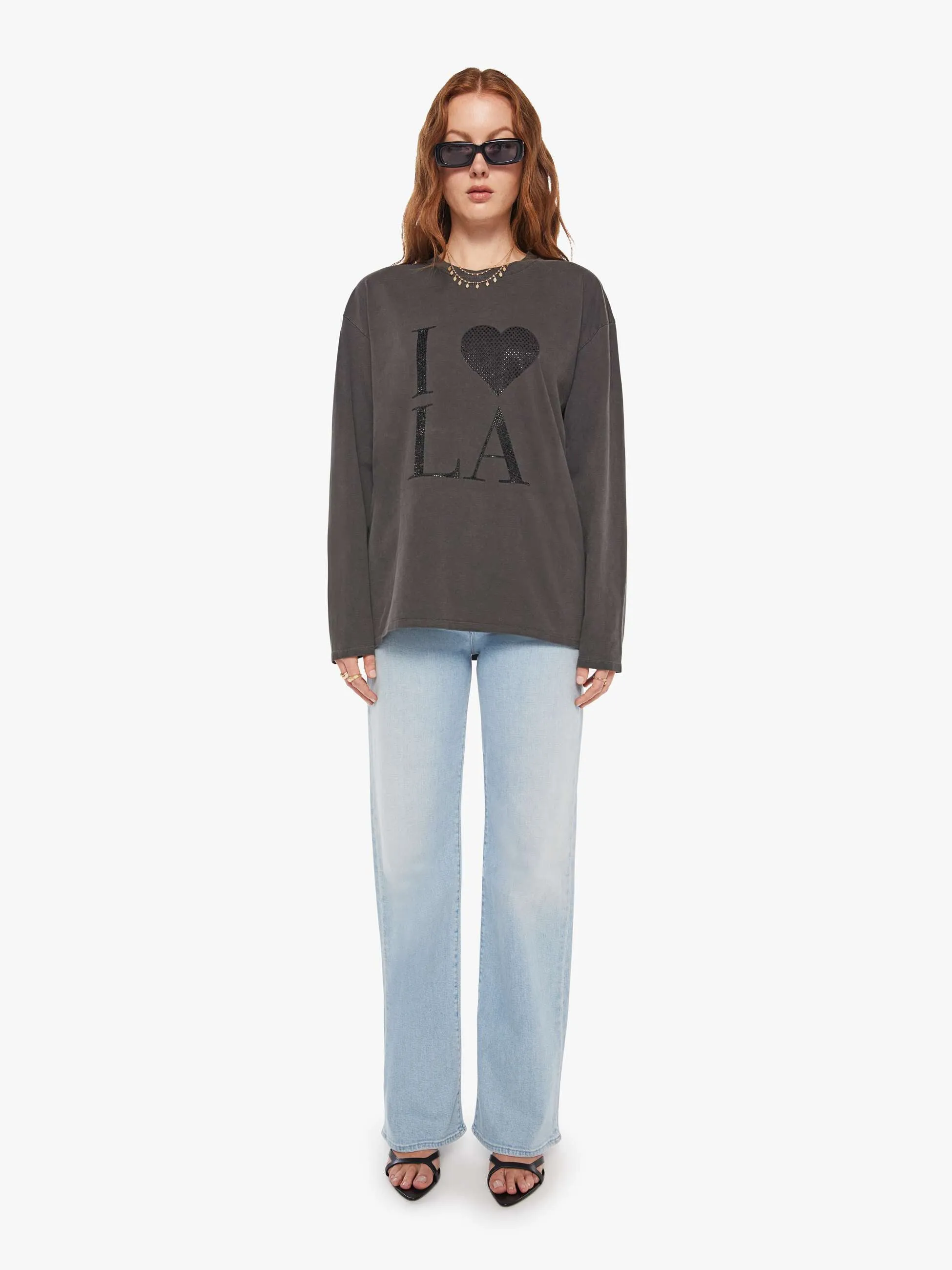 SPRWMN I Love LA Sweatshirt - Vintage Black sold by MOTHER product image thumbnail 4