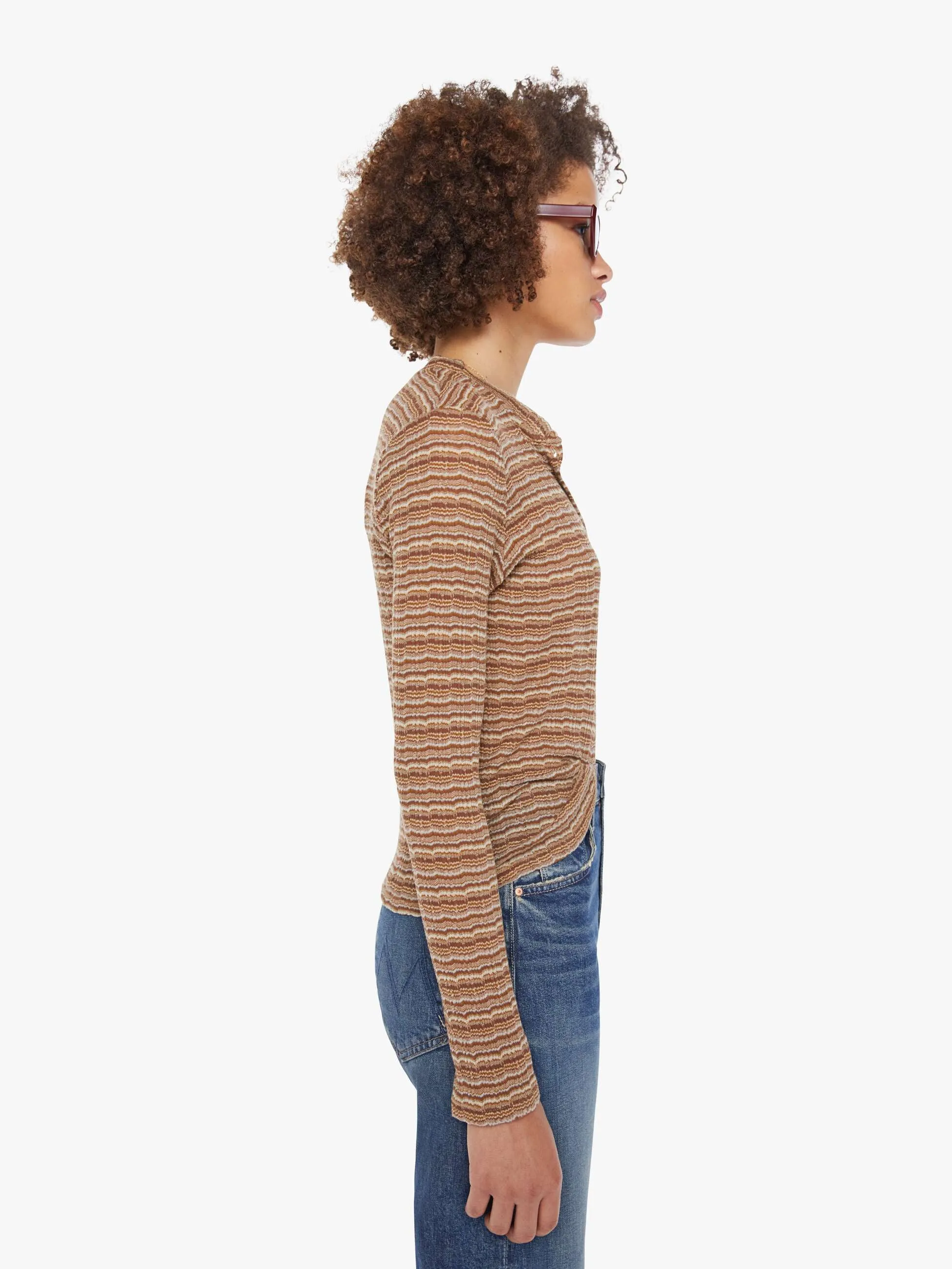 SPRWMN L/S Henley Top - Vintage Brown sold by MOTHER product image thumbnail 3