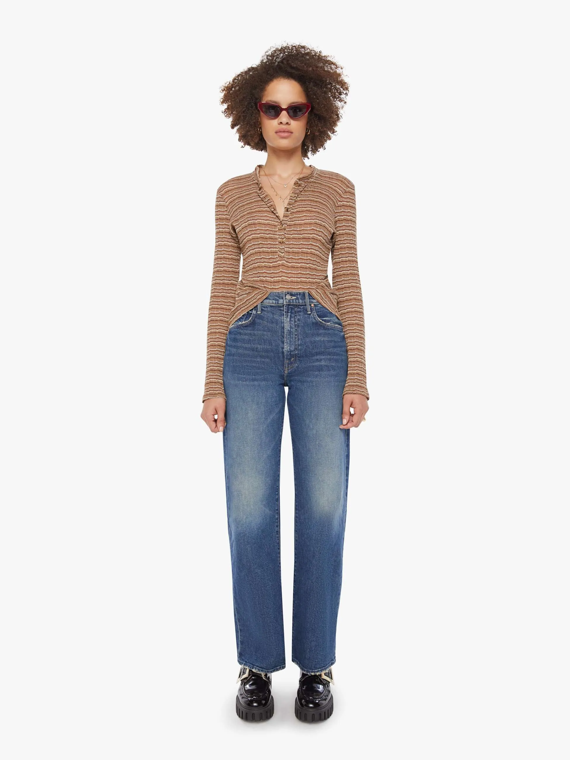 SPRWMN L/S Henley Top - Vintage Brown sold by MOTHER product image thumbnail 5