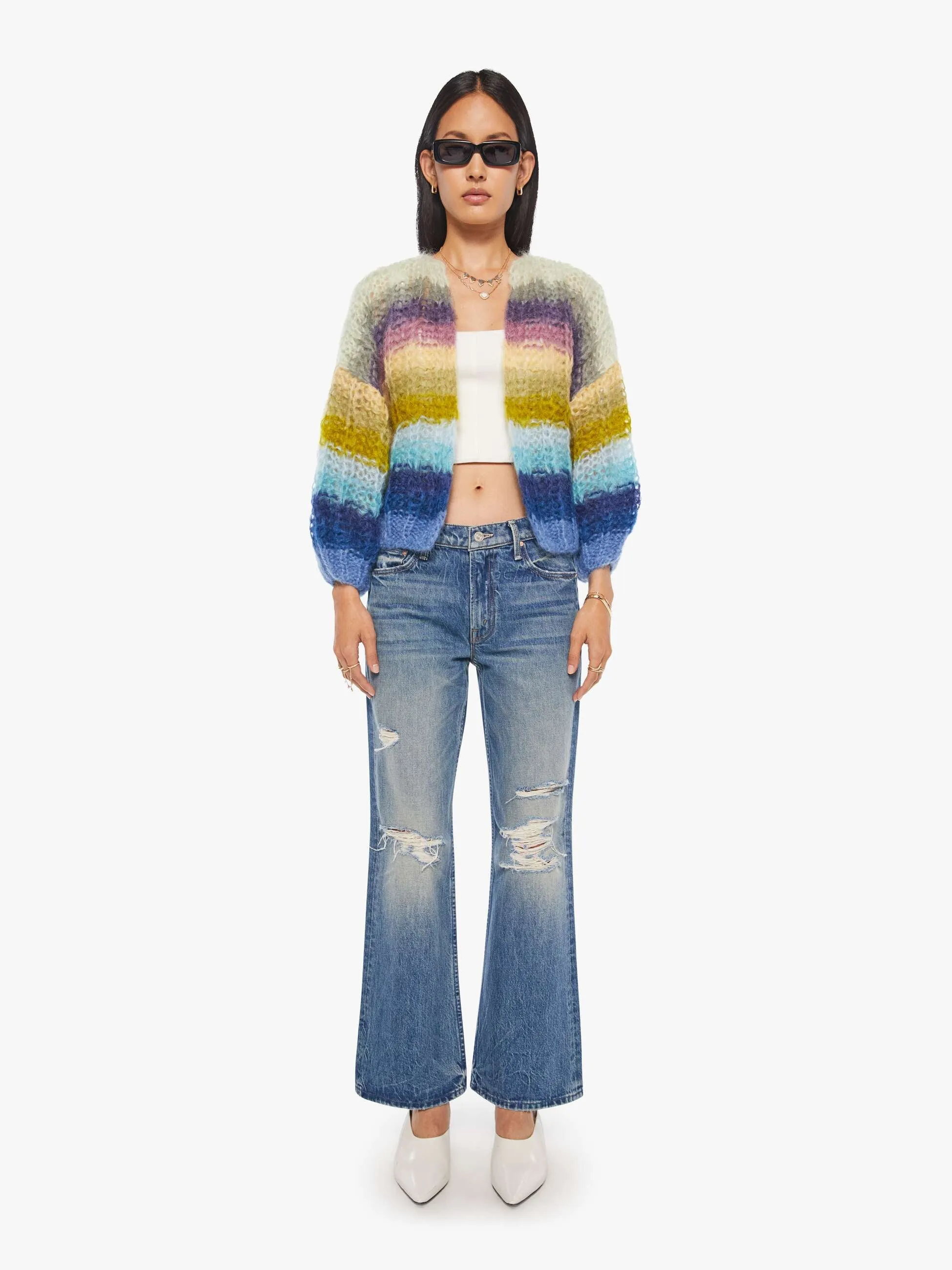 Maiami Mohair Ribbed Bomber Cardigan - Multicolor sold by MOTHER product image thumbnail 4