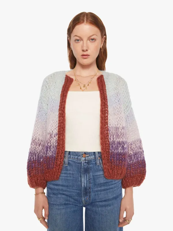 Maiami Mohair Gradient Bomber Cardigan - Purple - Light Blue sold by MOTHER